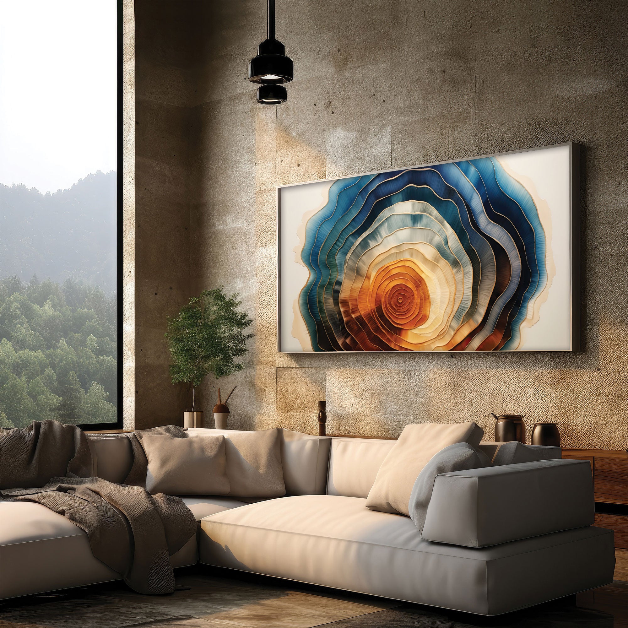 Wooden touchAbstract Multicolour facce Canvas painting with frame Big Size Wall Art for living room,Bedroom,Drawing room,Hotels