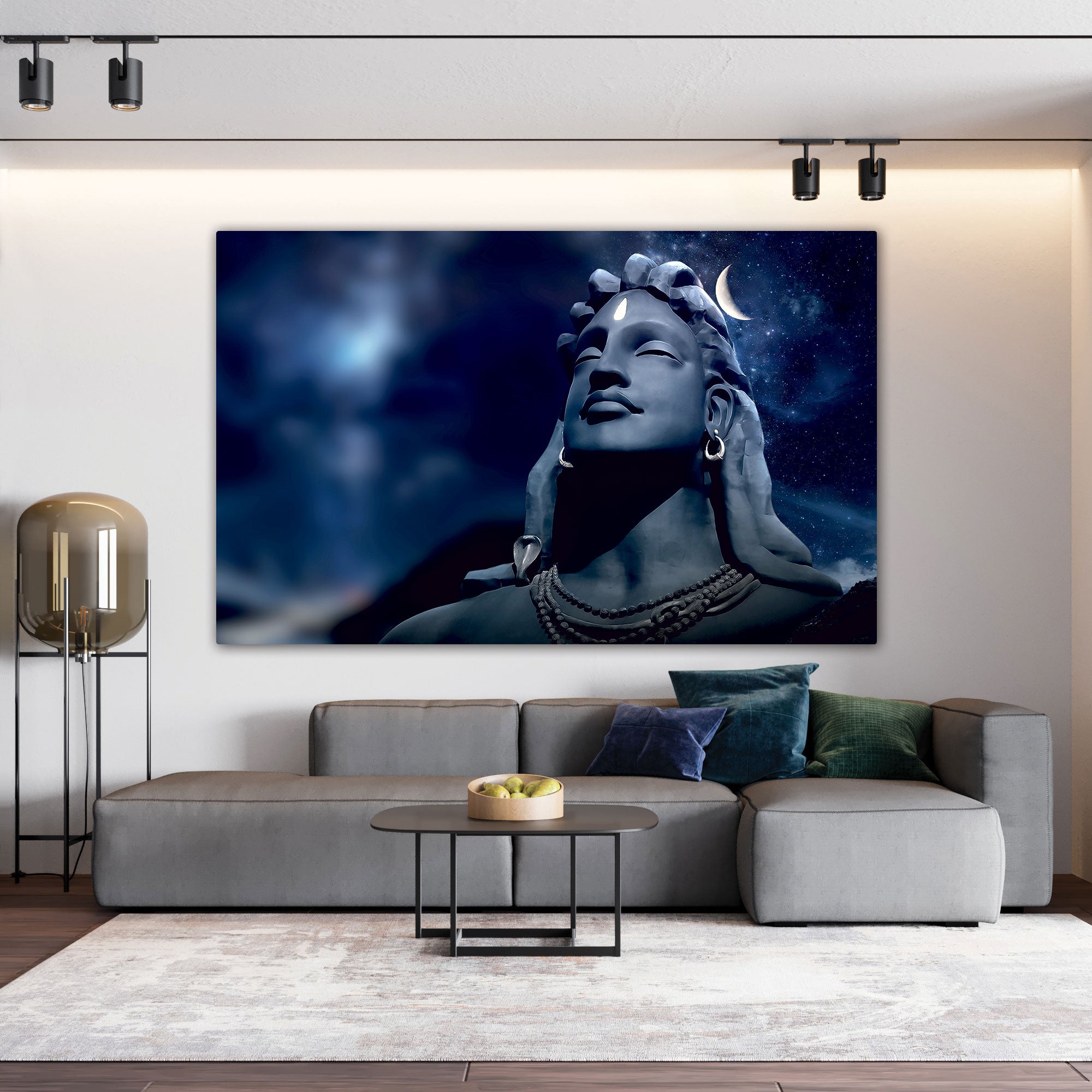 Adiyogi Canvas painting with frame Big Size Wall Art for living room,Bedroom,Drawing room,Hotels