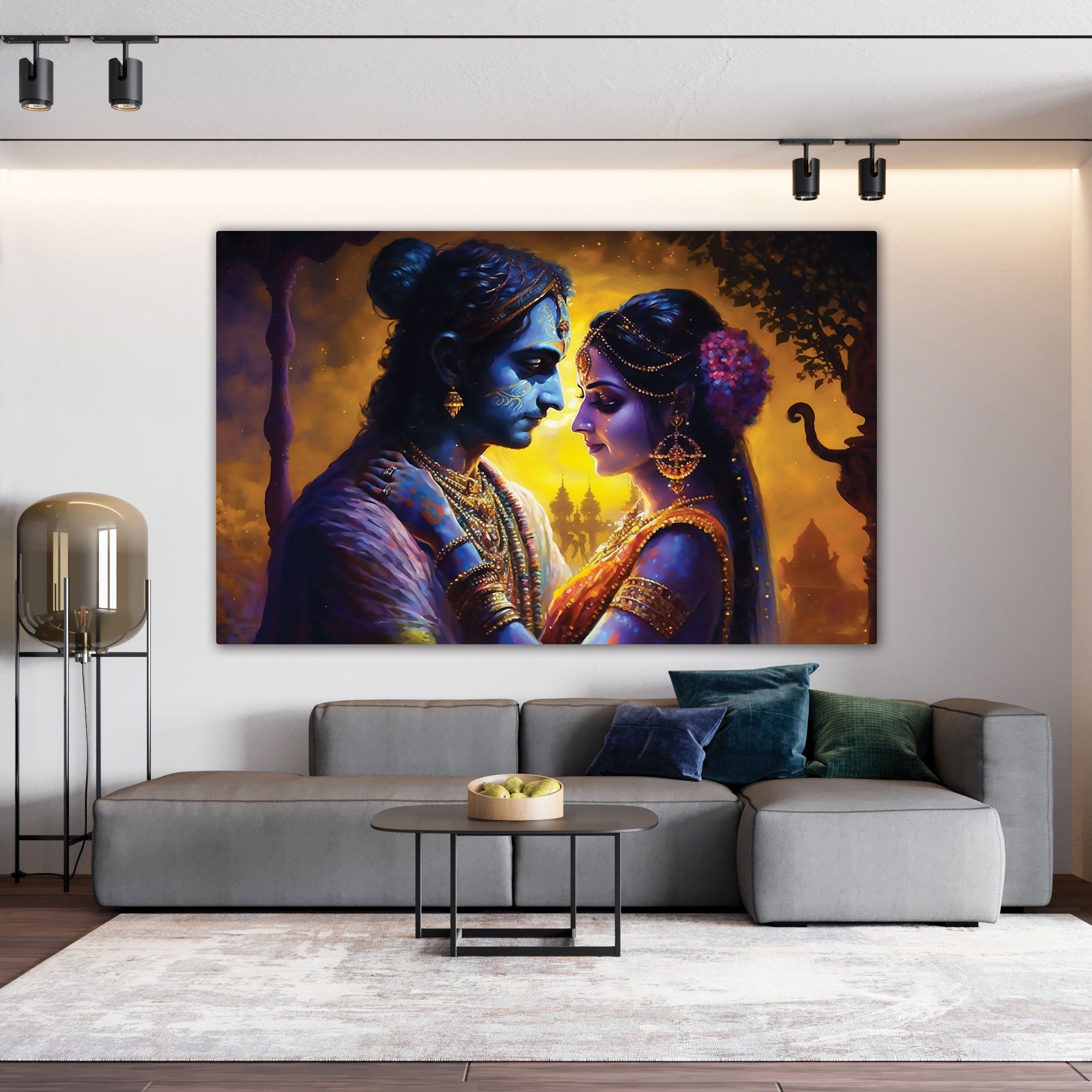 Radha krishan ji Canvas painting with frame Big Size Wall Art for living room,Bedroom,Drawing room,Hotels