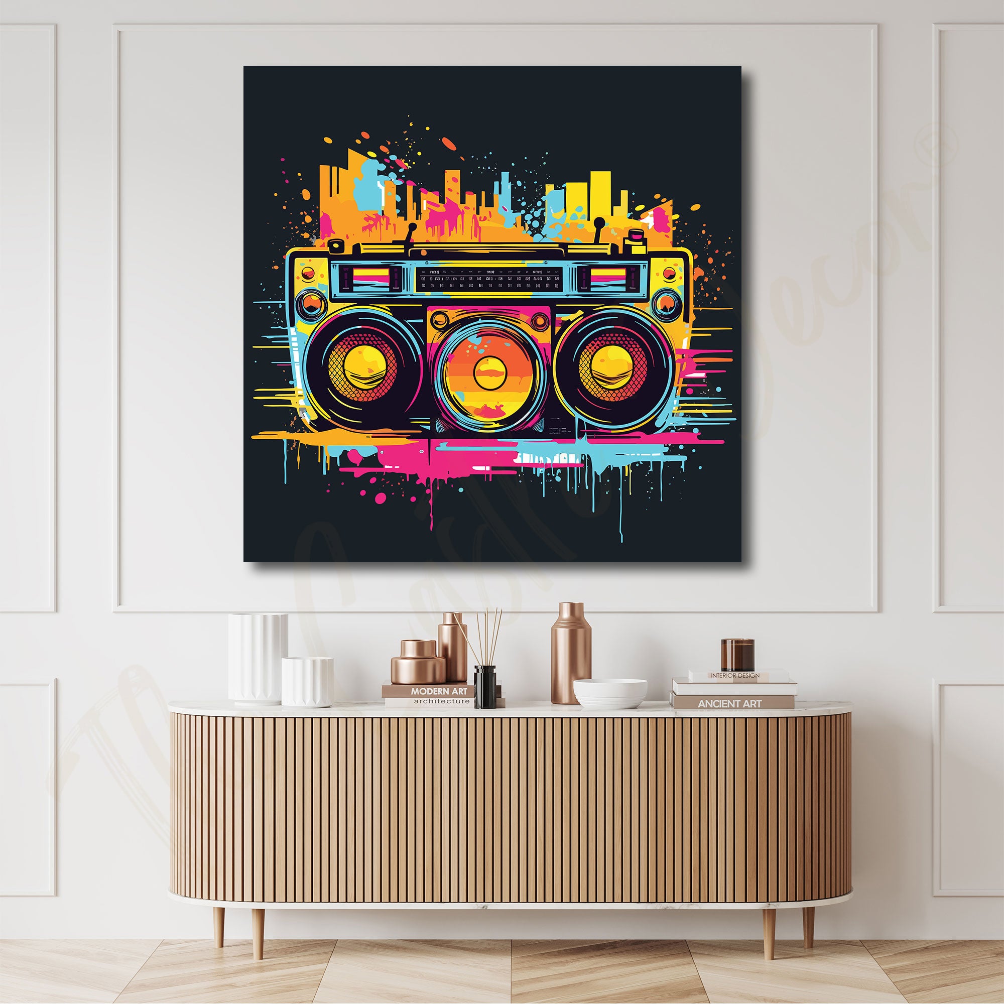 Music Radio painting with frame Big Size Wall Art for living room,Bedroom,Drawing room,Hotels