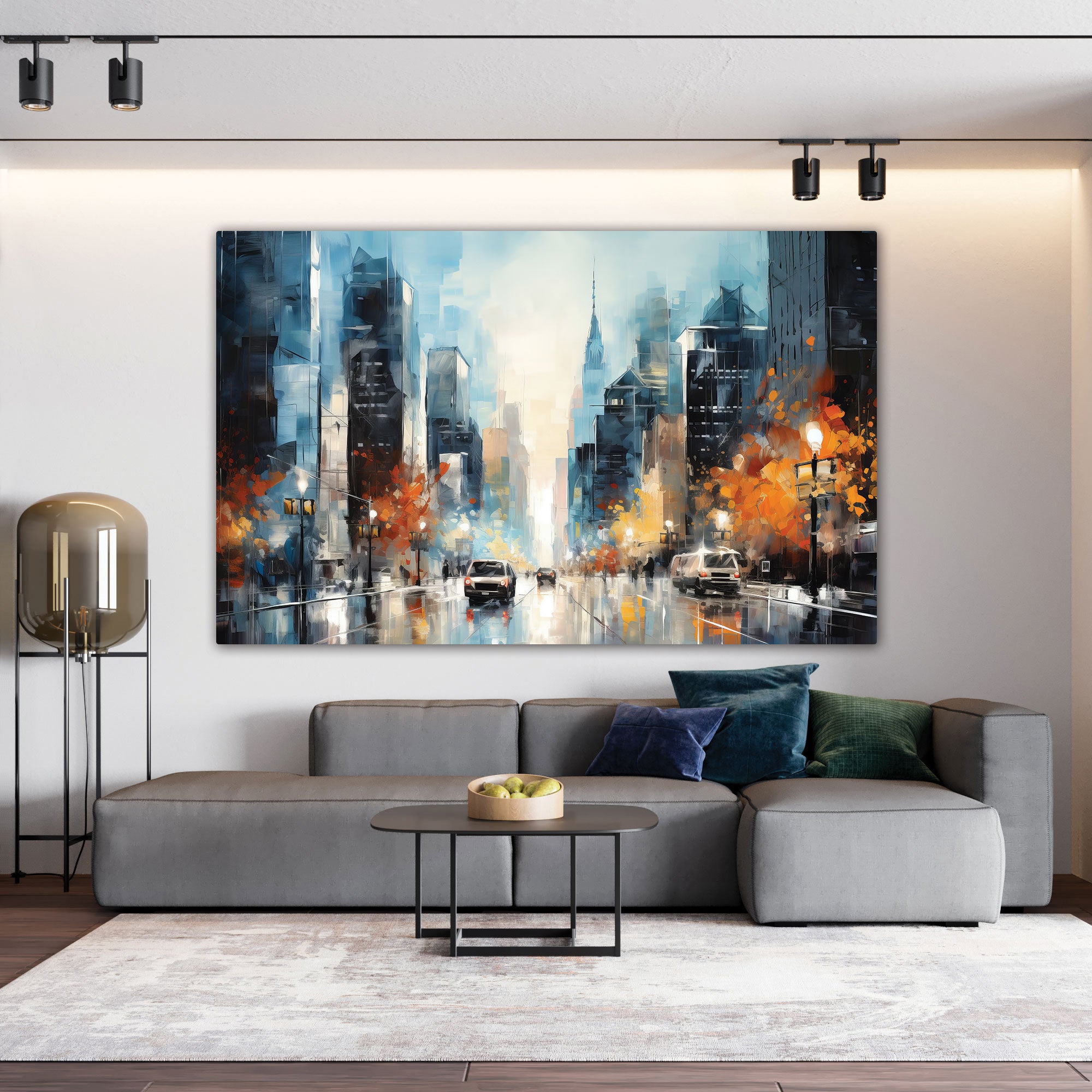 City Abstract Canvas painting with frame Big Size Wall Art for living room,Bedroom,Drawing room,Hotels