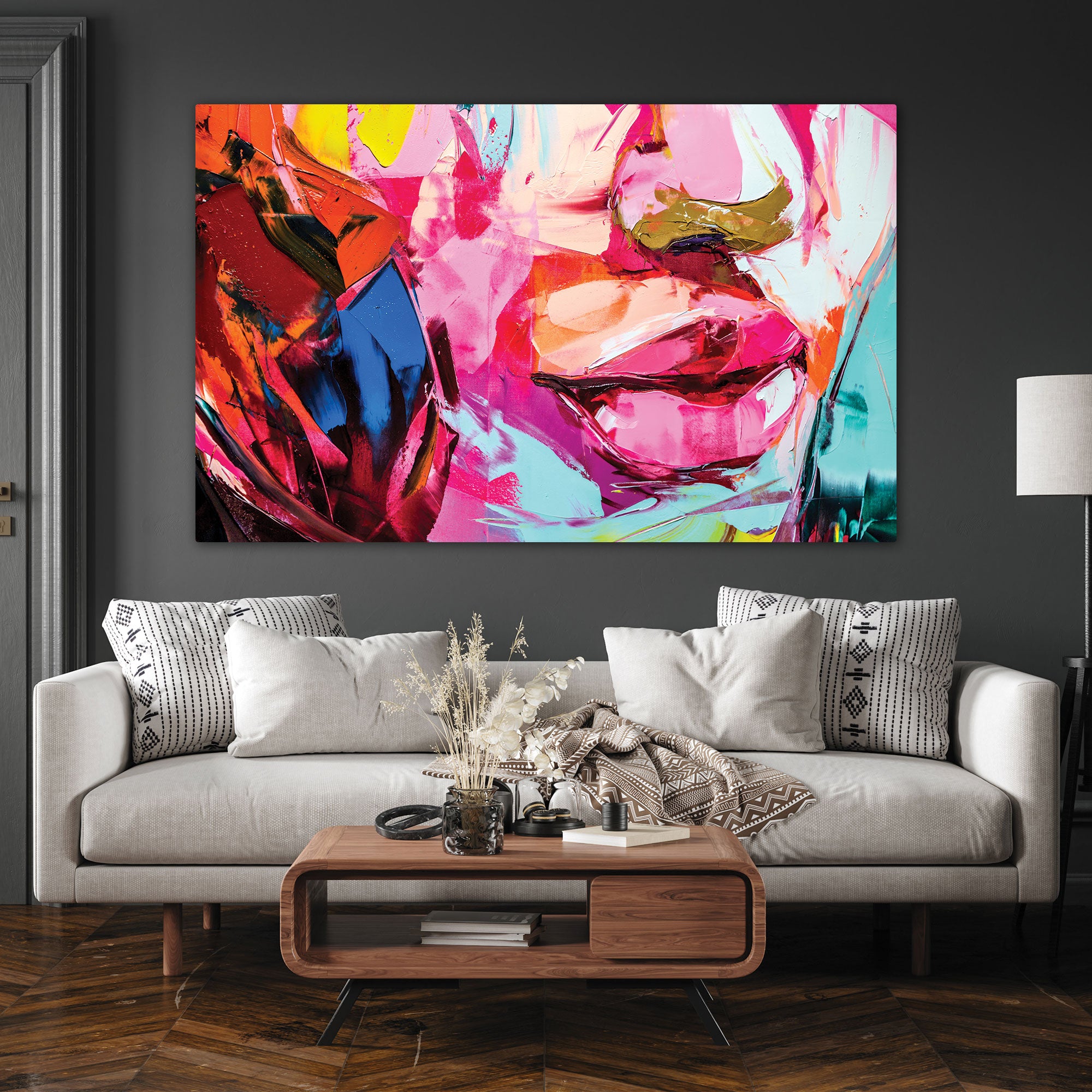 Women faceAbstract Canvas painting with frame Big Size Wall Art for living room,Bedroom,Drawing room,Hotels