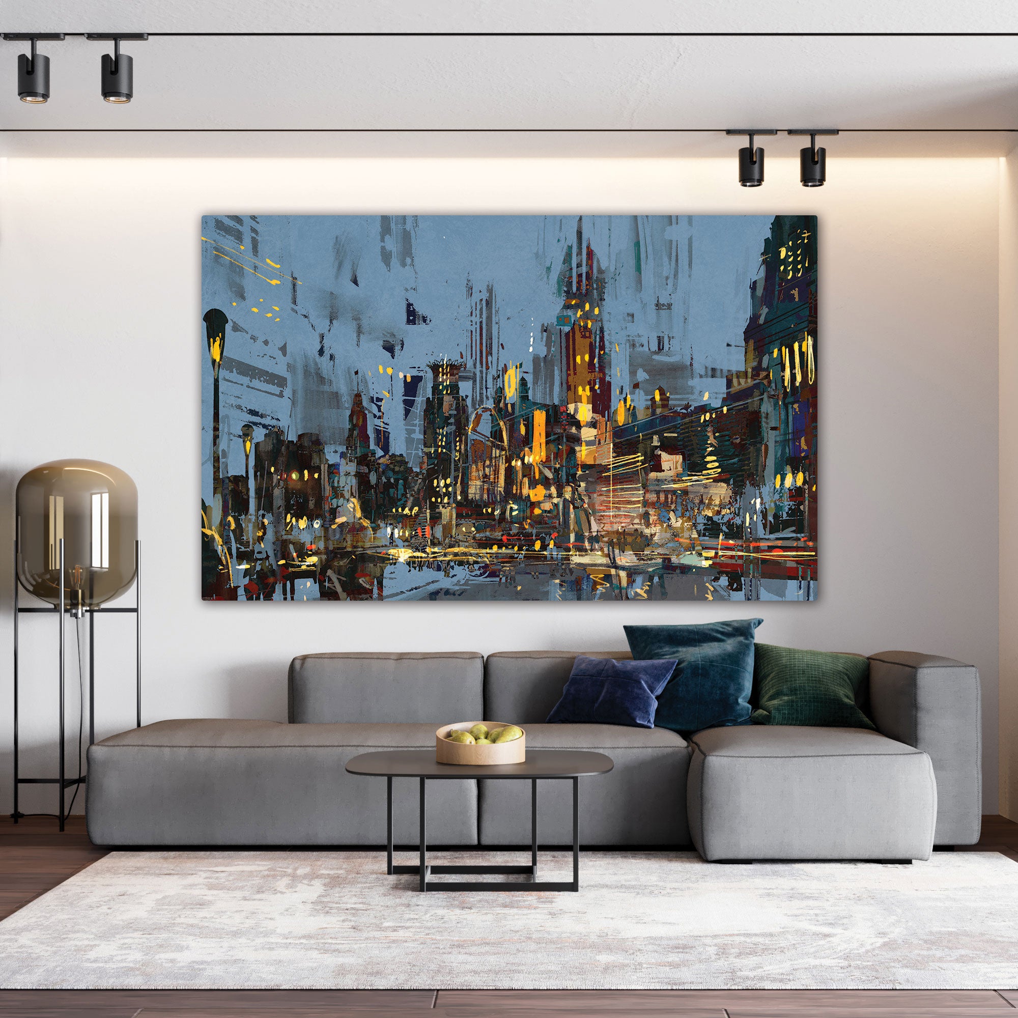 CityAbstract Canvas painting with frame Big Size Wall Art for living room,Bedroom,Drawing room,Hotels