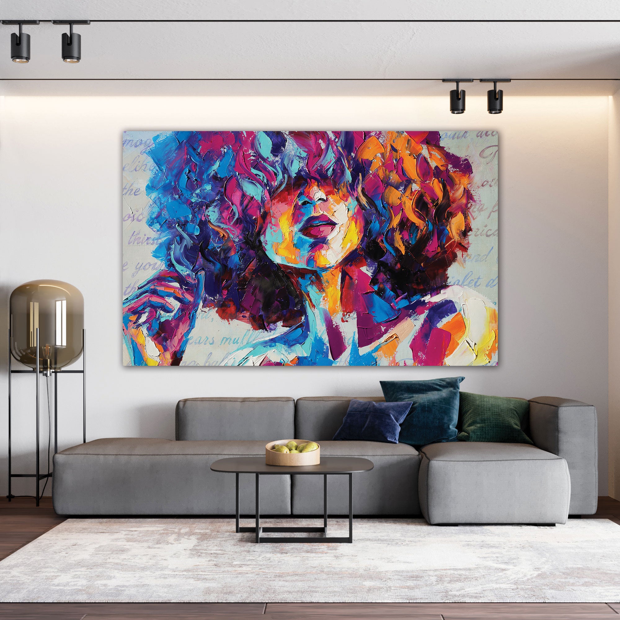 Woman faceAbstract Canvas painting with frame Big Size Wall Art for living room,Bedroom,Drawing room,Hotels