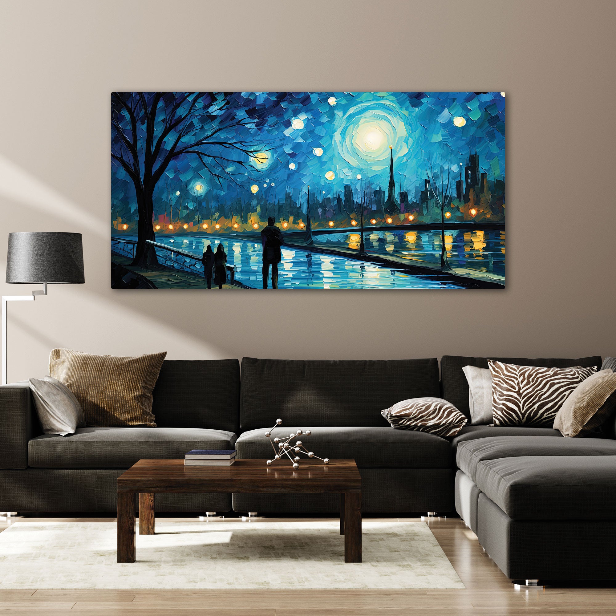 MidnightAbstract Canvas painting with frame Big Size Wall Art for living room,Bedroom,Drawing room,Hotels