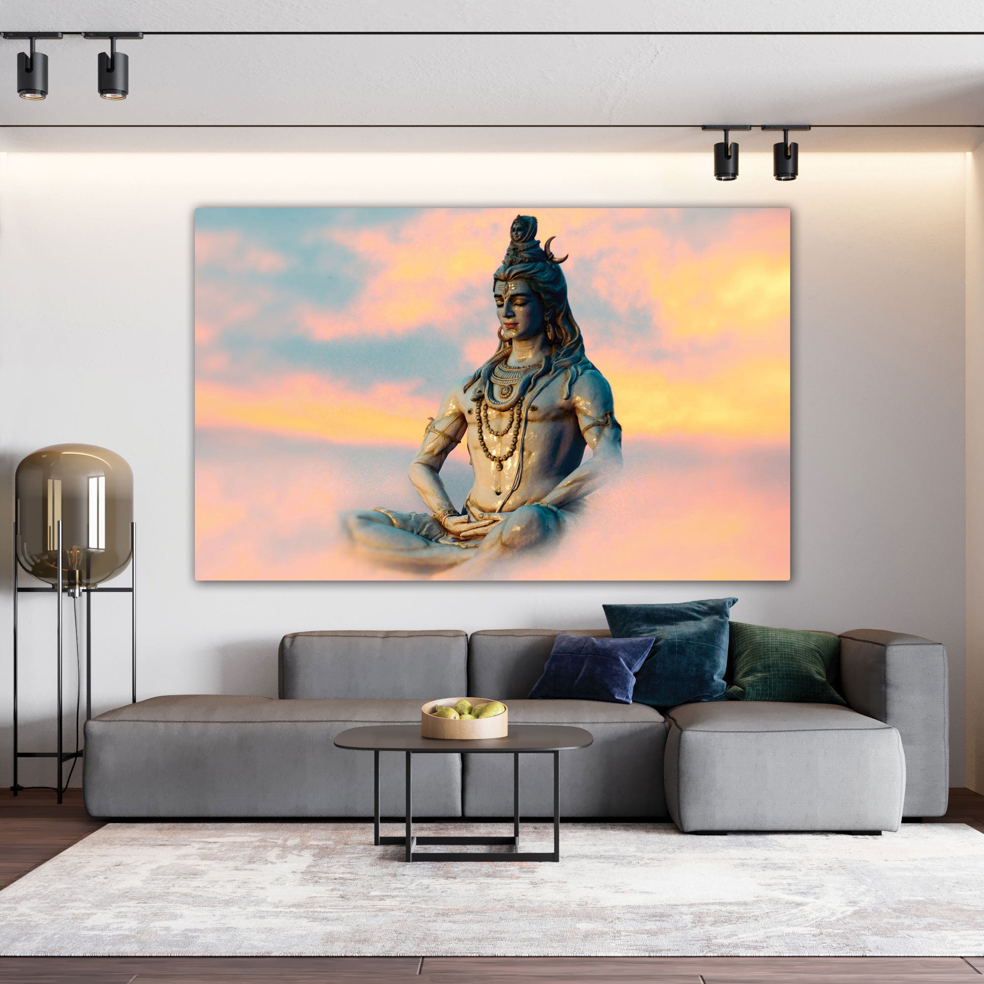 Lord shiva Canvas painting with frame Big Size Wall Art for living room,Bedroom,Drawing room,Hotels