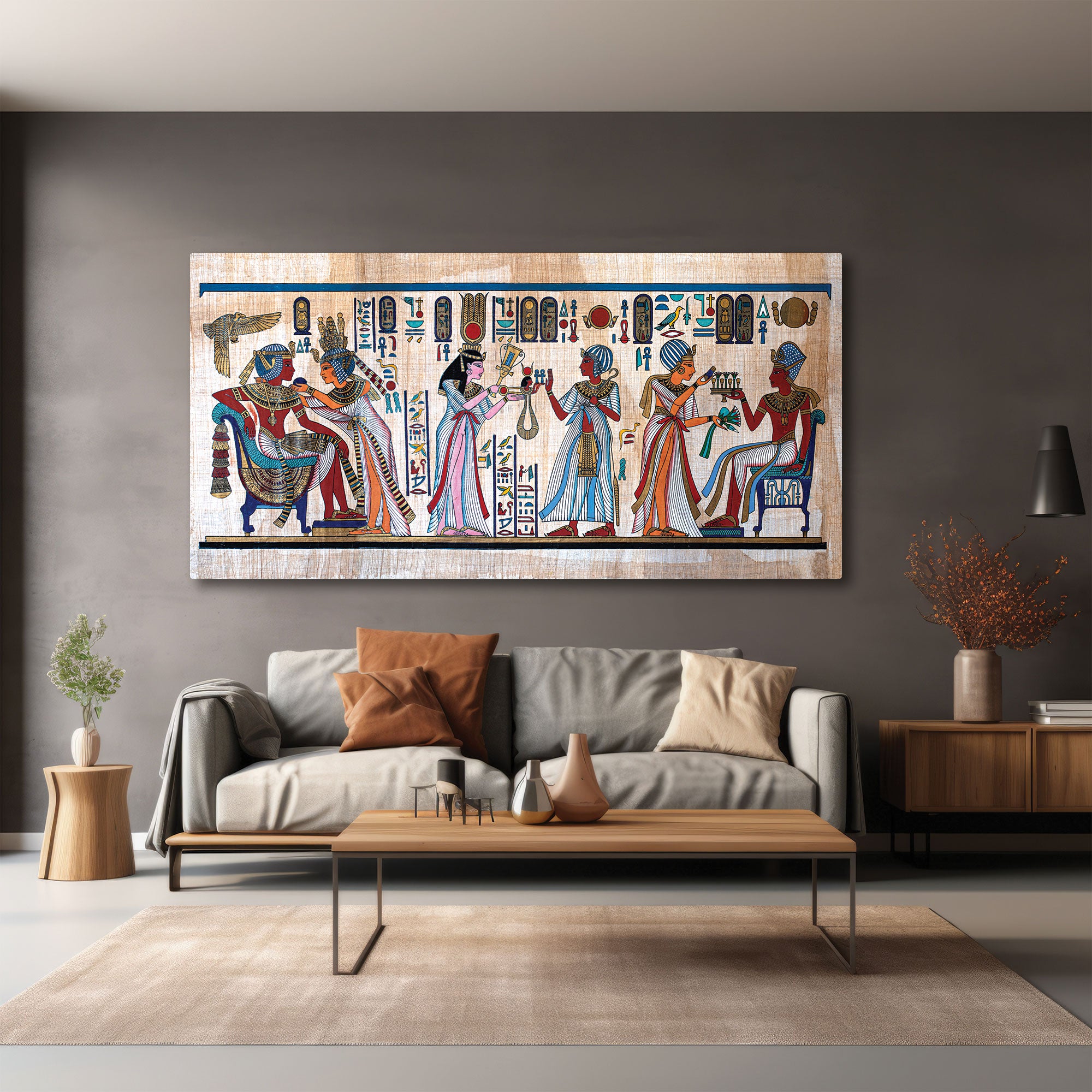 Ancient egyptian Canvas painting with frame Big Size Wall Art for living room,Bedroom,Drawing room,Hotels
