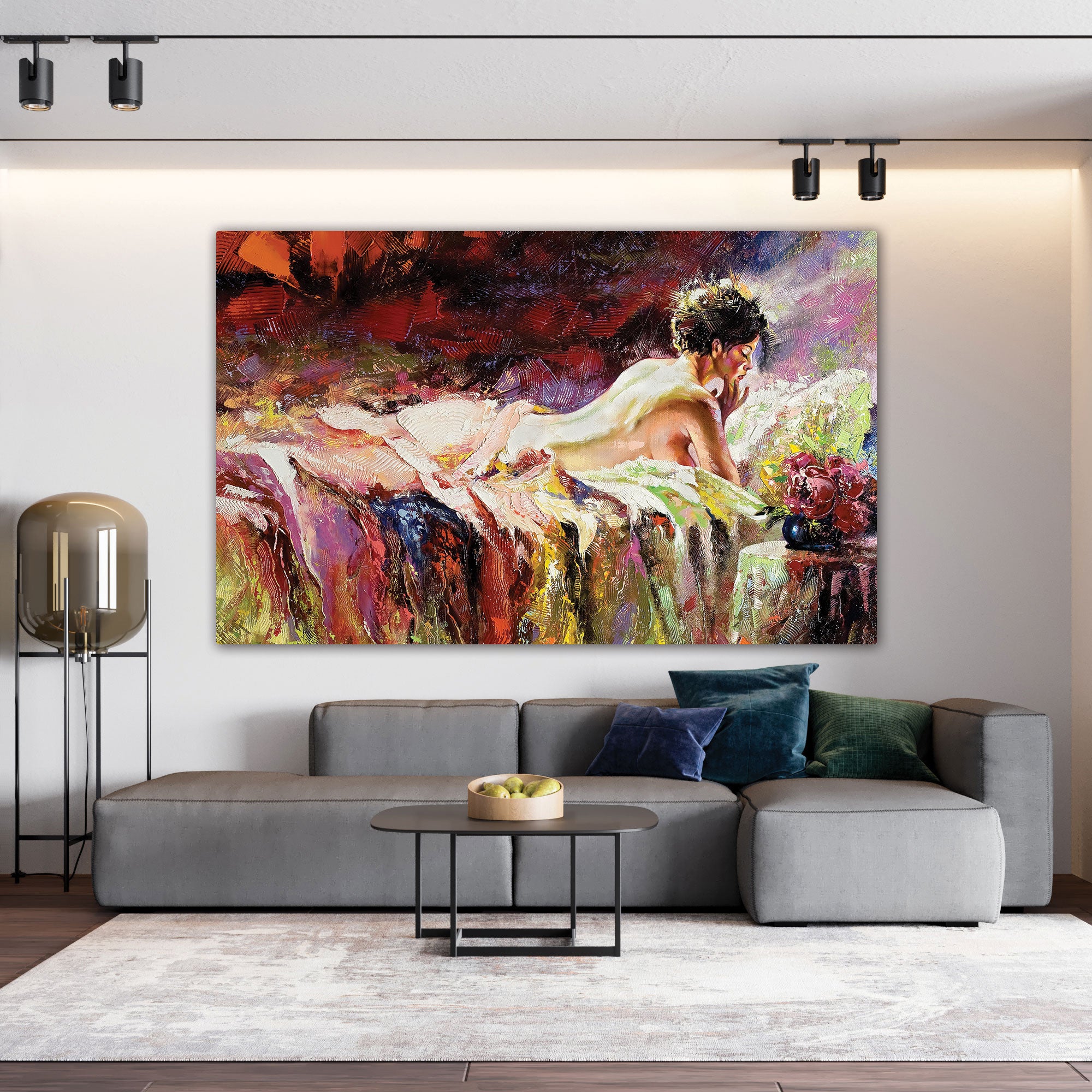 Naked Women Canvas painting with frame Big Size Wall Art for living room,Bedroom,Drawing room,Hotels