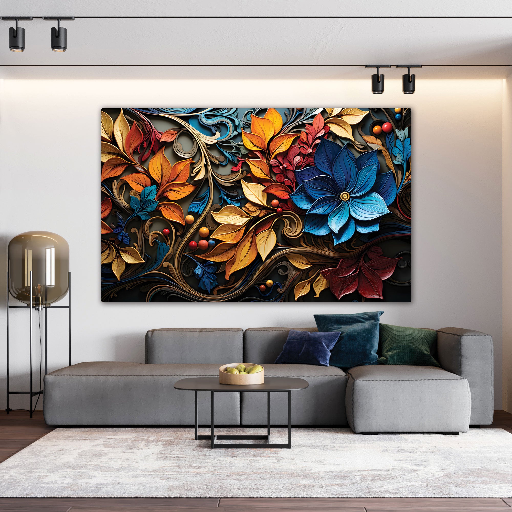 FlowersAbstract Canvas painting with frame Big Size Wall Art for living room,Bedroom,Drawing room,Hotels
