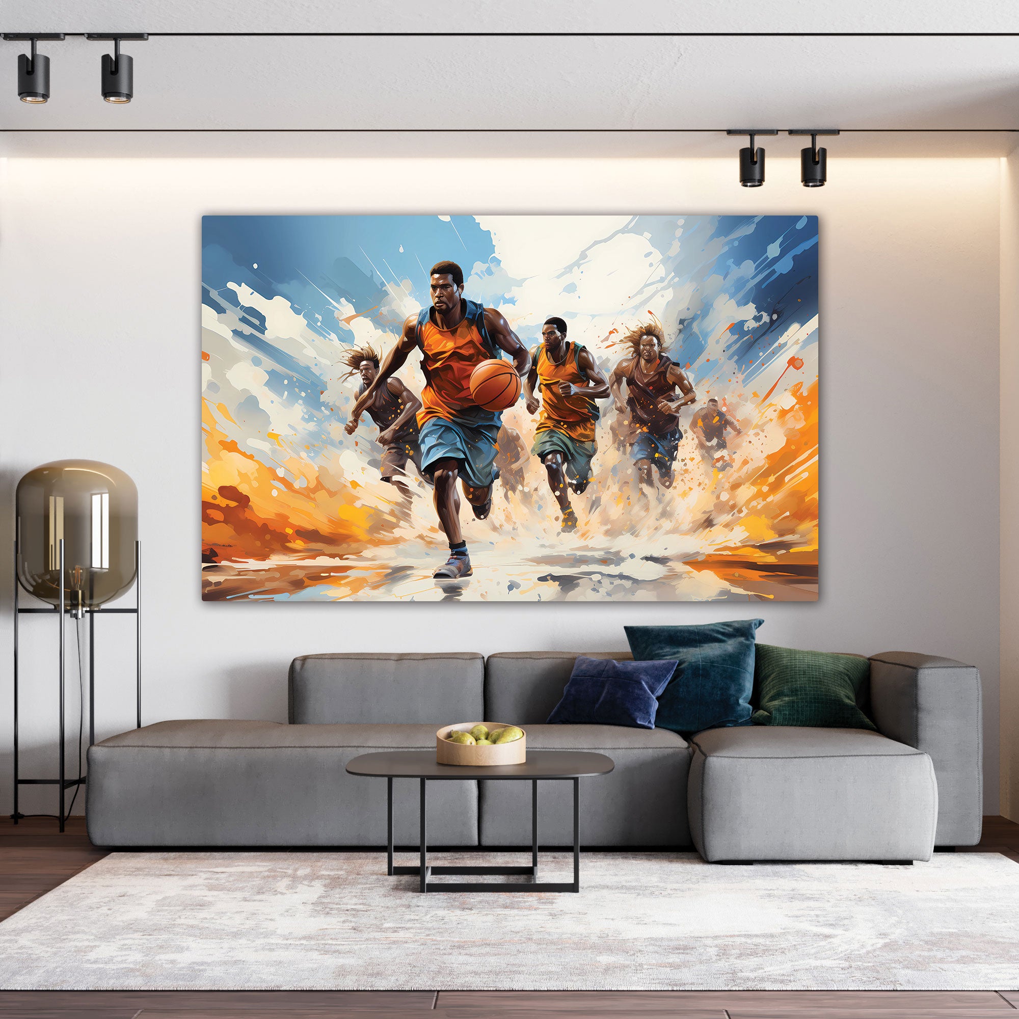 Basketball Canvas painting with frame Big Size Wall Art for living room,Bedroom,Drawing room,Hotels