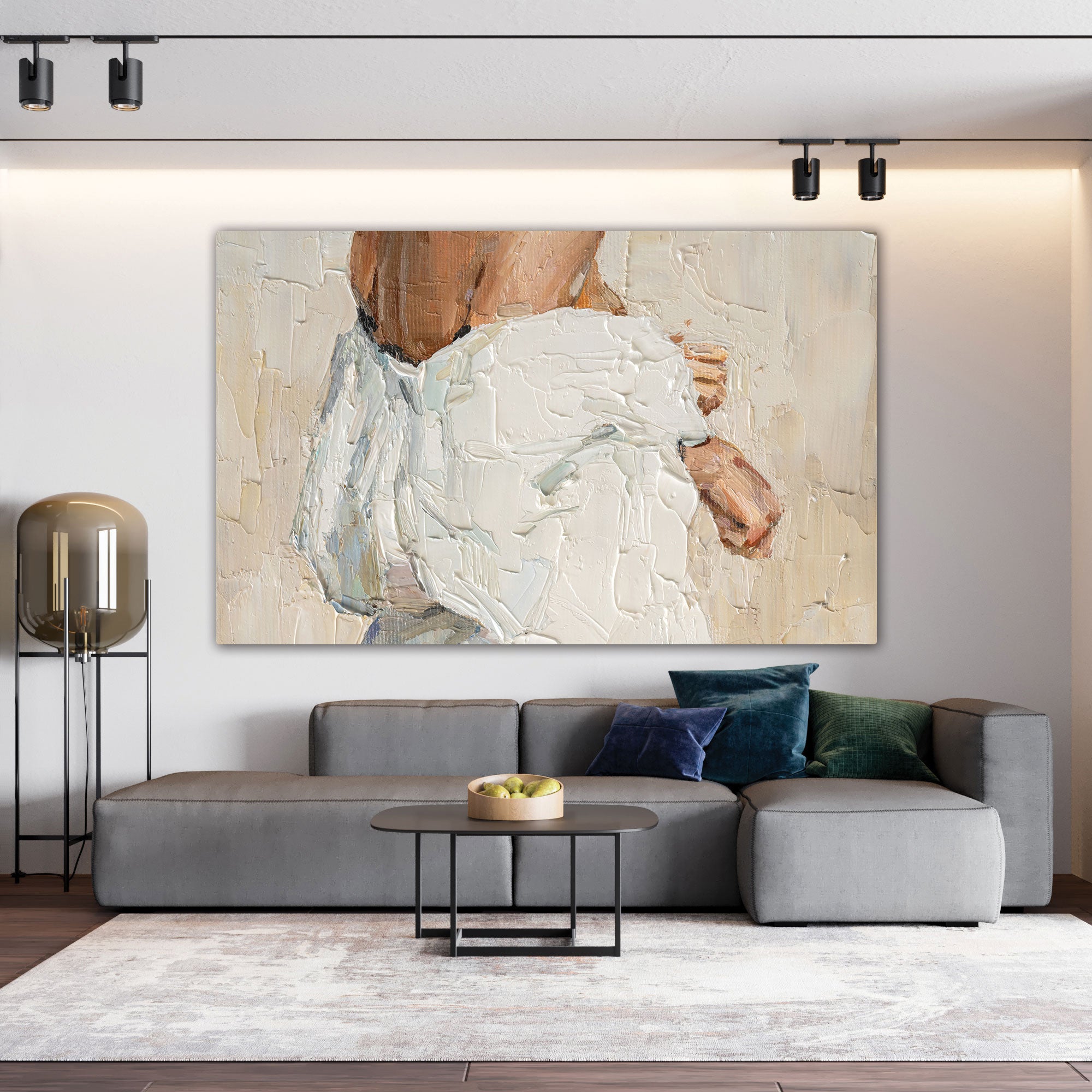 Modern WomenAbstract Canvas painting with frame Big Size Wall Art for living room,Bedroom,Drawing room,Hotels