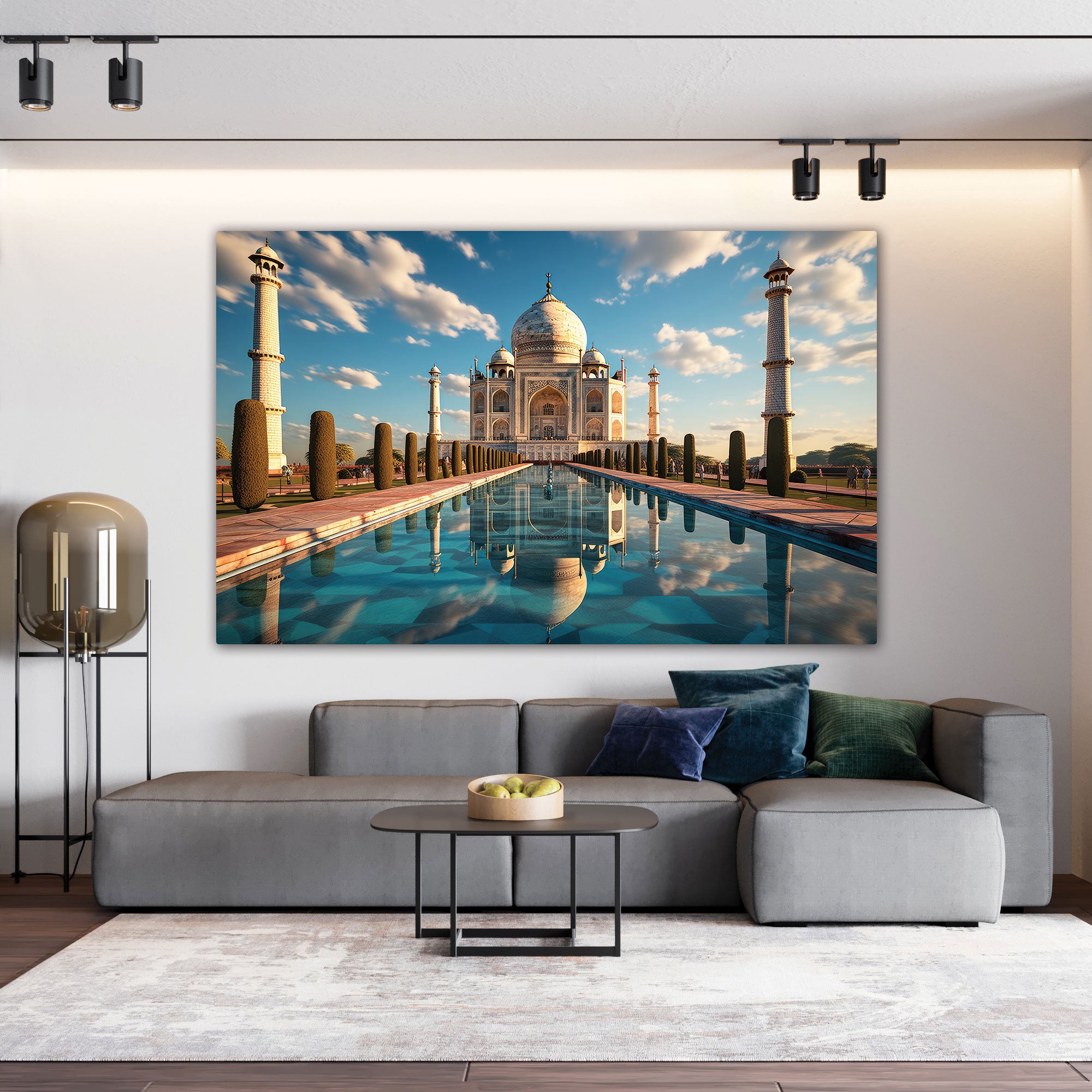 Taj mahal Canvas painting with frame Big Size Wall Art for living room,Bedroom,Drawing room,Hotels
