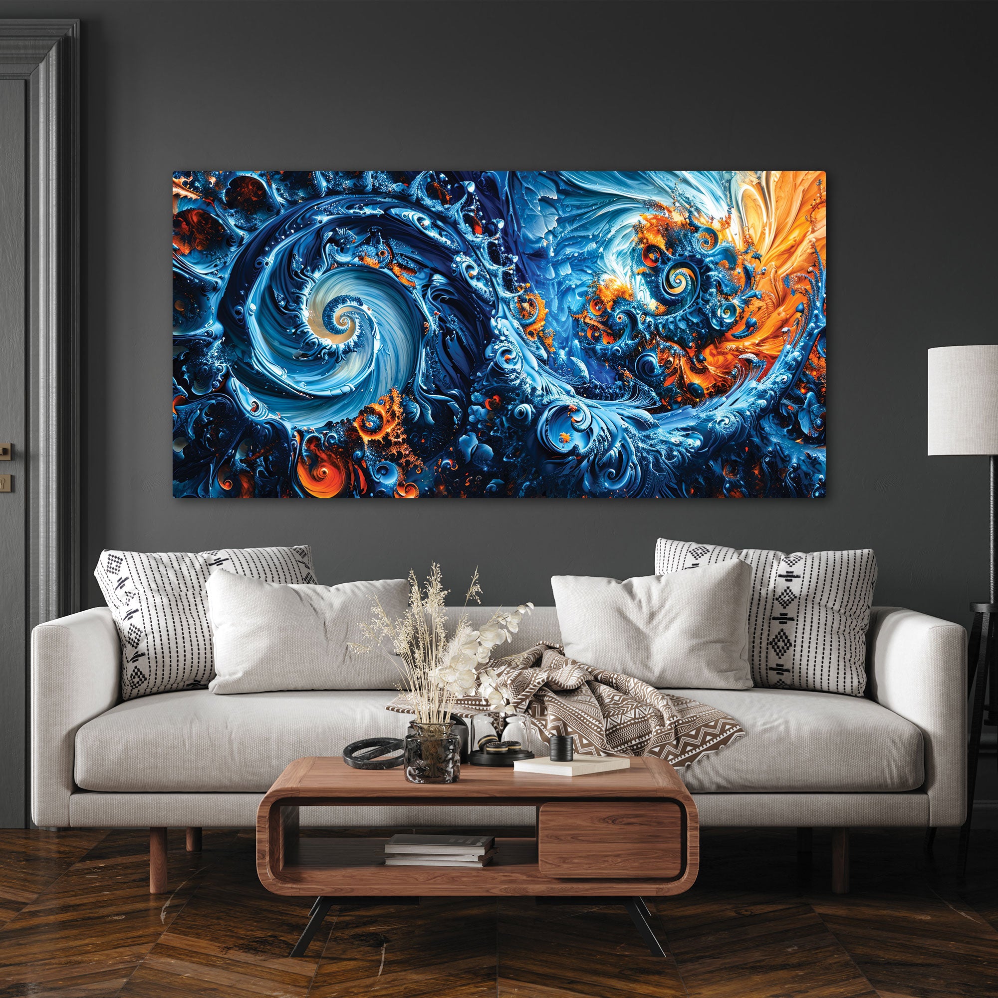Abstract Canvas painting with frame Big Size Wall Art for living room,Bedroom,Drawing room,Hotels