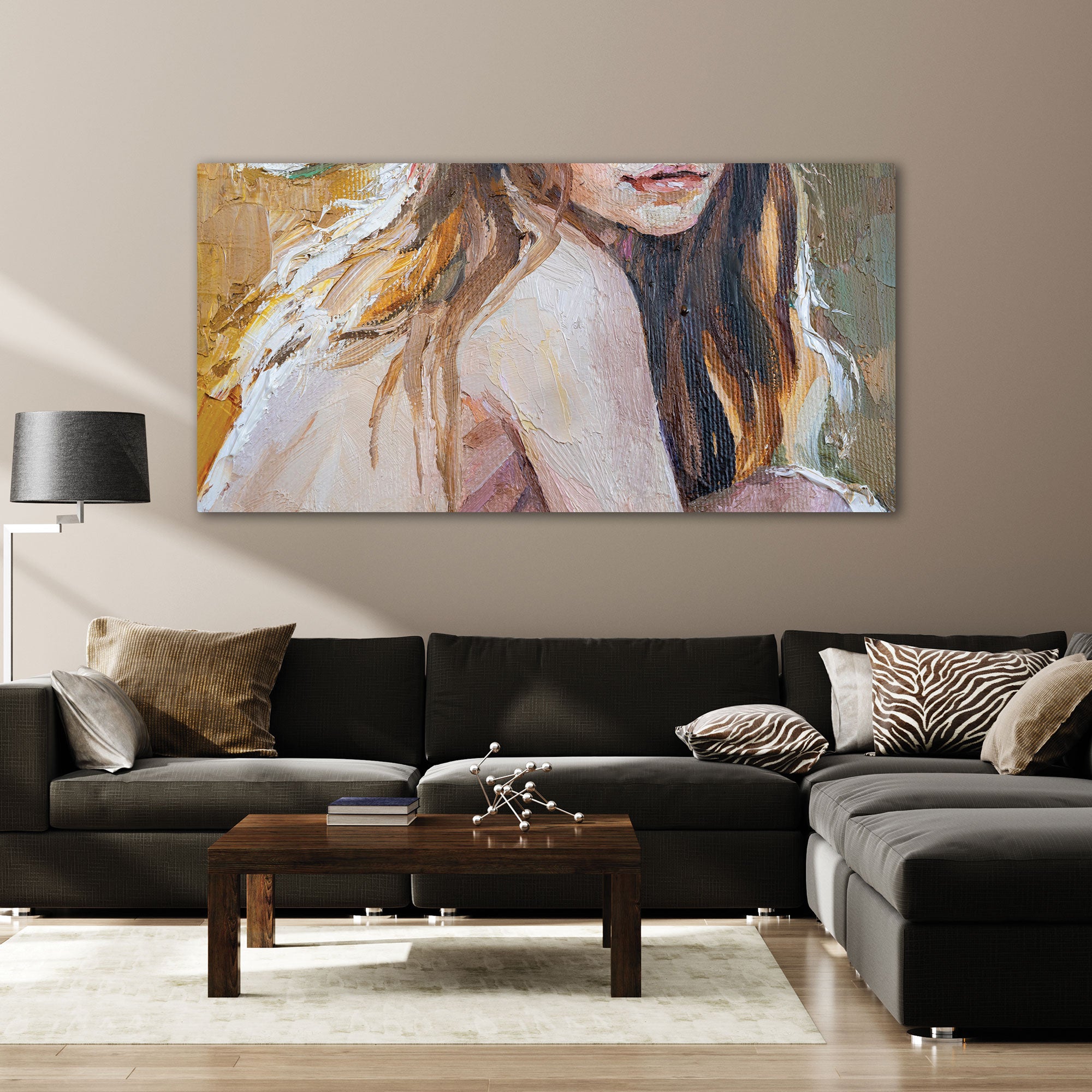WomenAbstract Canvas painting with frame Big Size Wall Art for living room,Bedroom,Drawing room,Hotels