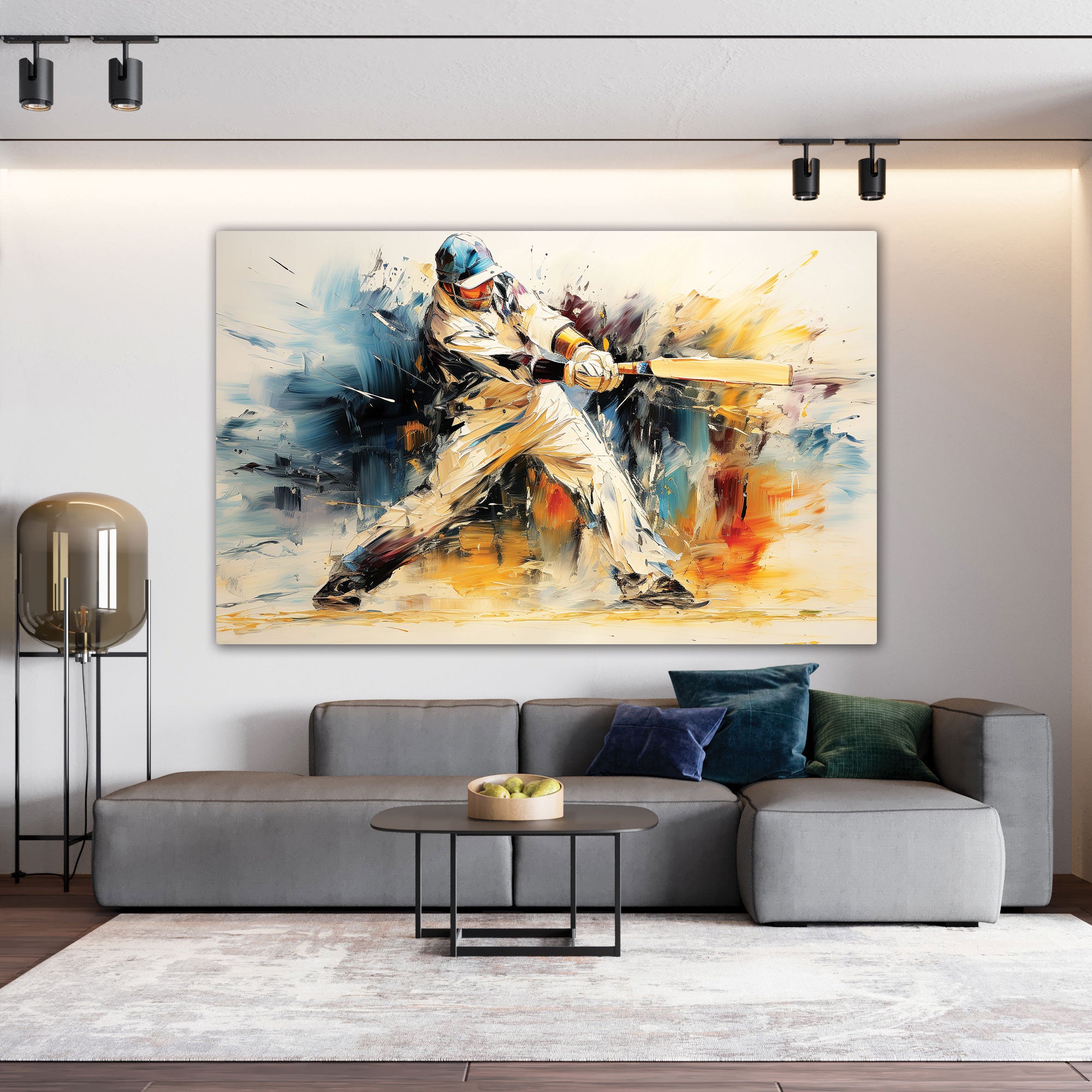 The Castle Decor cricket shot canvas/Sparkle painting Big Size Wall Art for living room,Bedroom,Drawing room,Hotels-Wooden Framed-Digital Painting