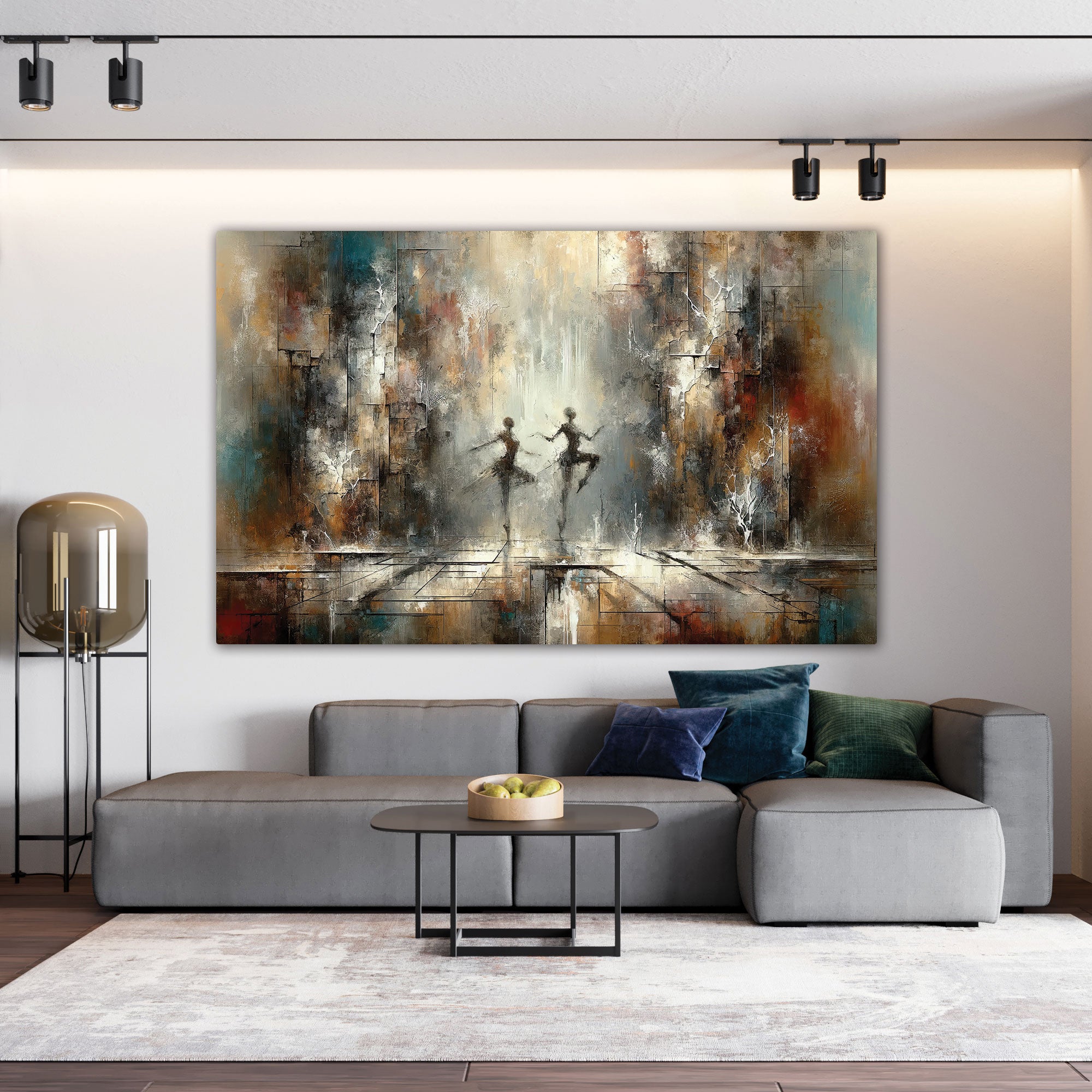 Couple danceAbstract Canvas painting with frame Big Size Wall Art for living room,Bedroom,Drawing room,Hotels