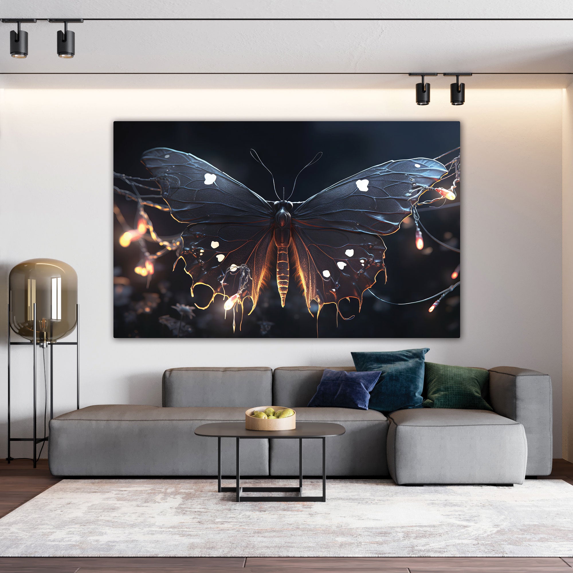 Butterfly Abstract Canvas painting with frame Big Size Wall Art for living room,Bedroom,Drawing room,Hotels