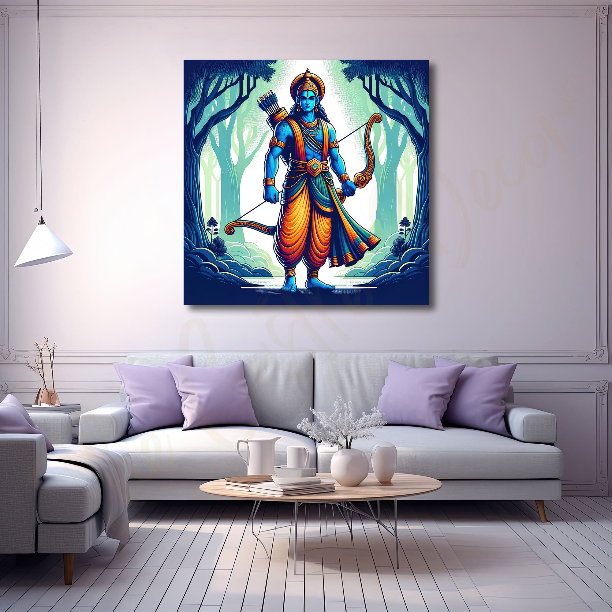 Ram mandir/Shri Ram painting with frame Big Size Wall Art for living room,Bedroom,Drawing room,Hotels