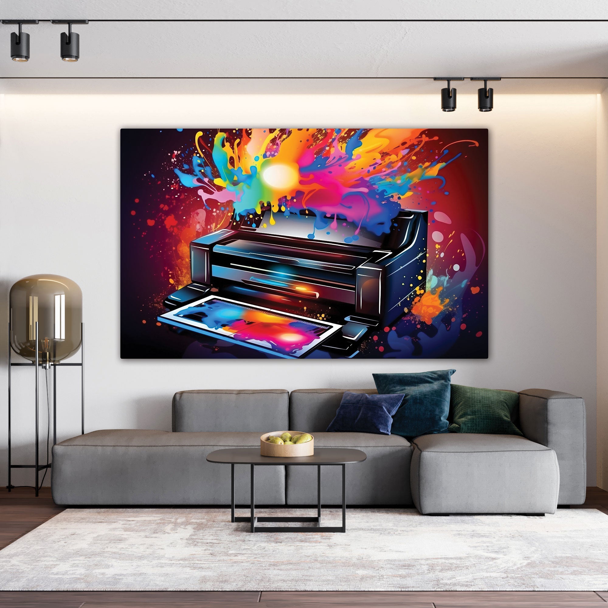 Printer Abstract Canvas painting with frame Big Size Wall Art for living room,Bedroom,Drawing room,Hotels