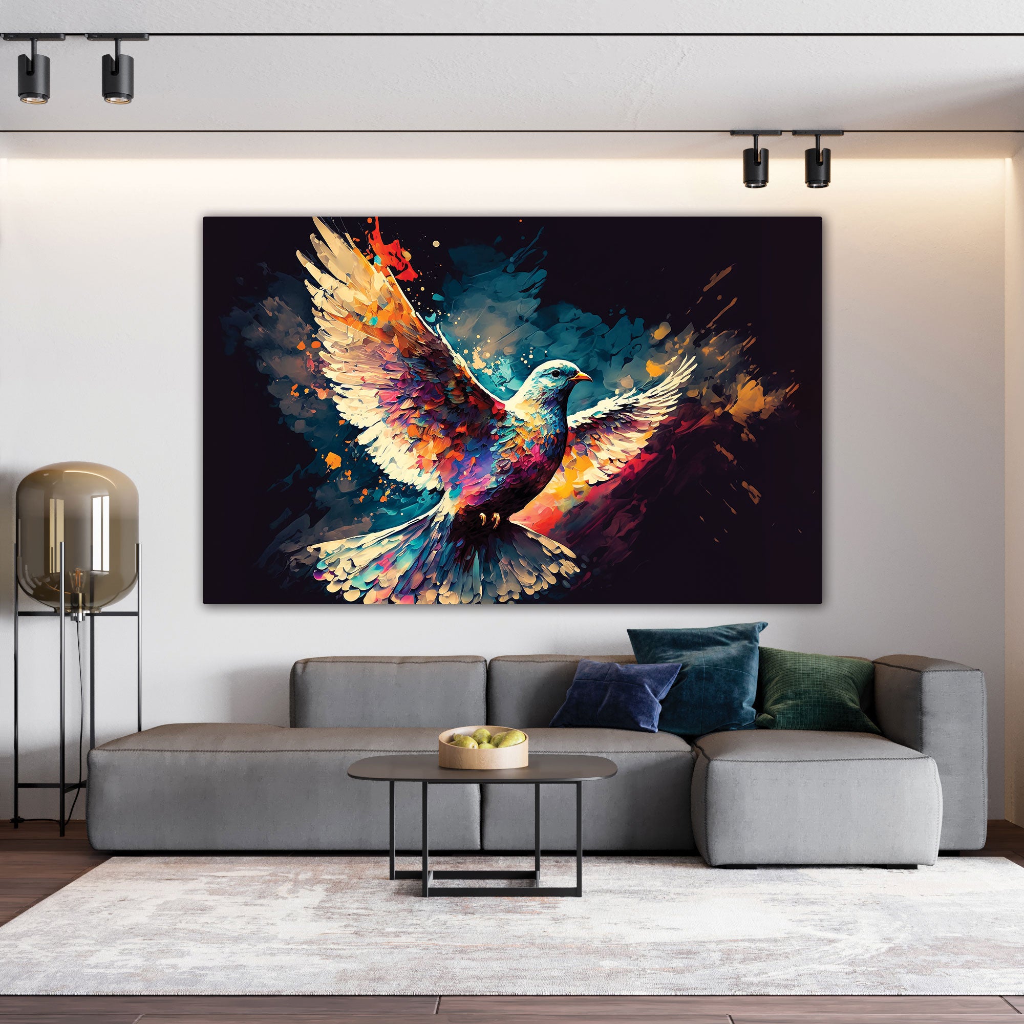 PigeonAbstract Canvas painting with frame Big Size Wall Art for living room,Bedroom,Drawing room,Hotels
