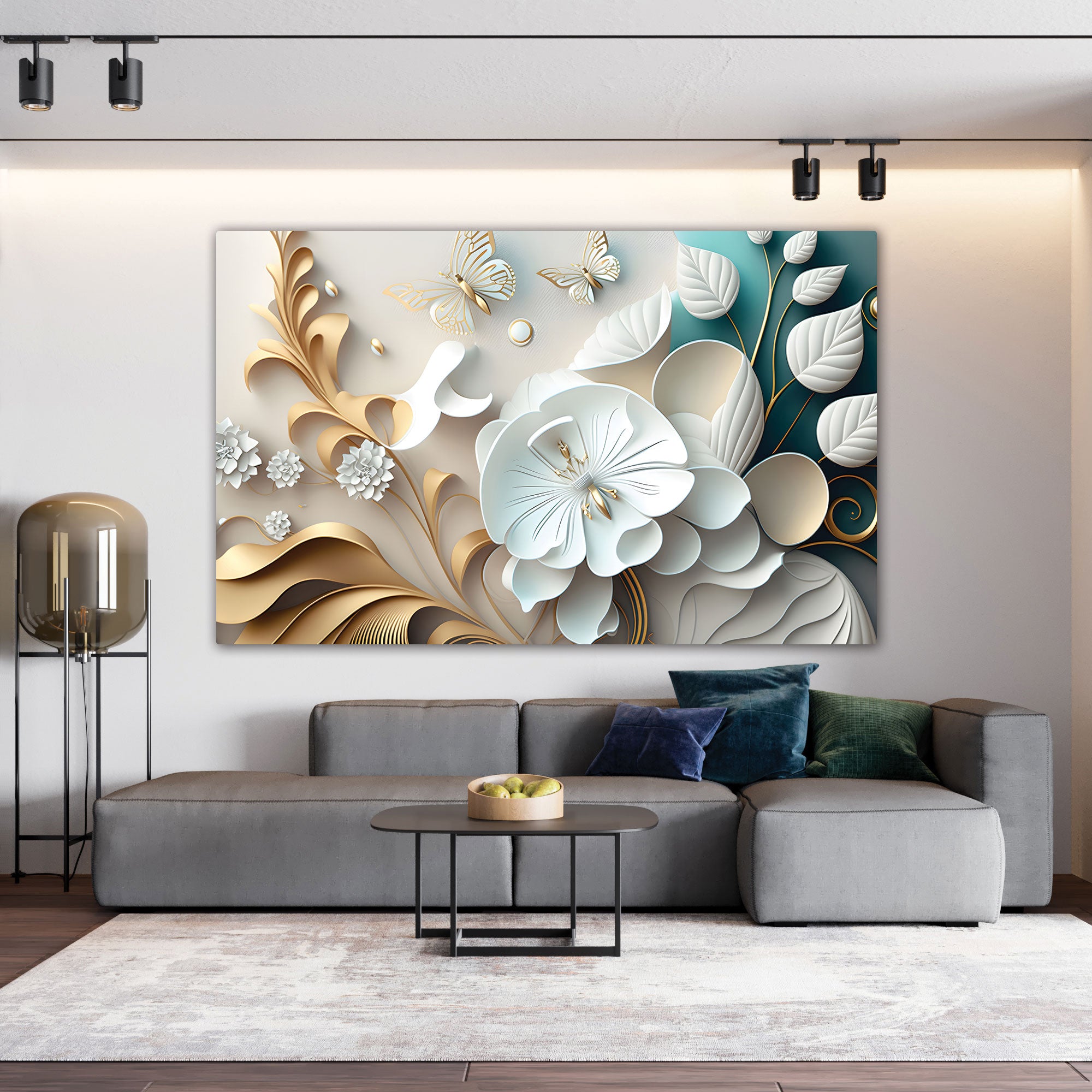 Flowers Canvas painting with frame Big Size Wall Art for living room,Bedroom,Drawing room,Hotels