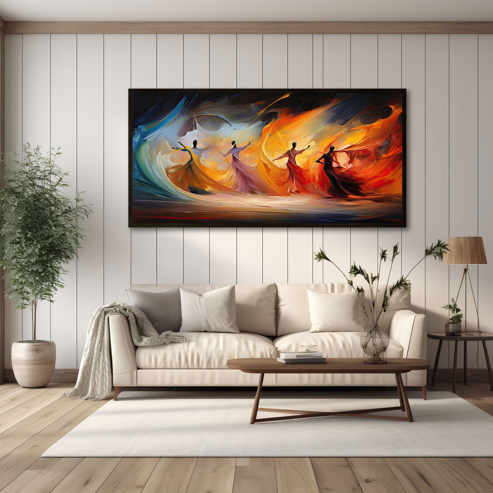 DancersAbstract Canvas painting with frame Big Size Wall Art for living room,Bedroom,Drawing room,Hotels