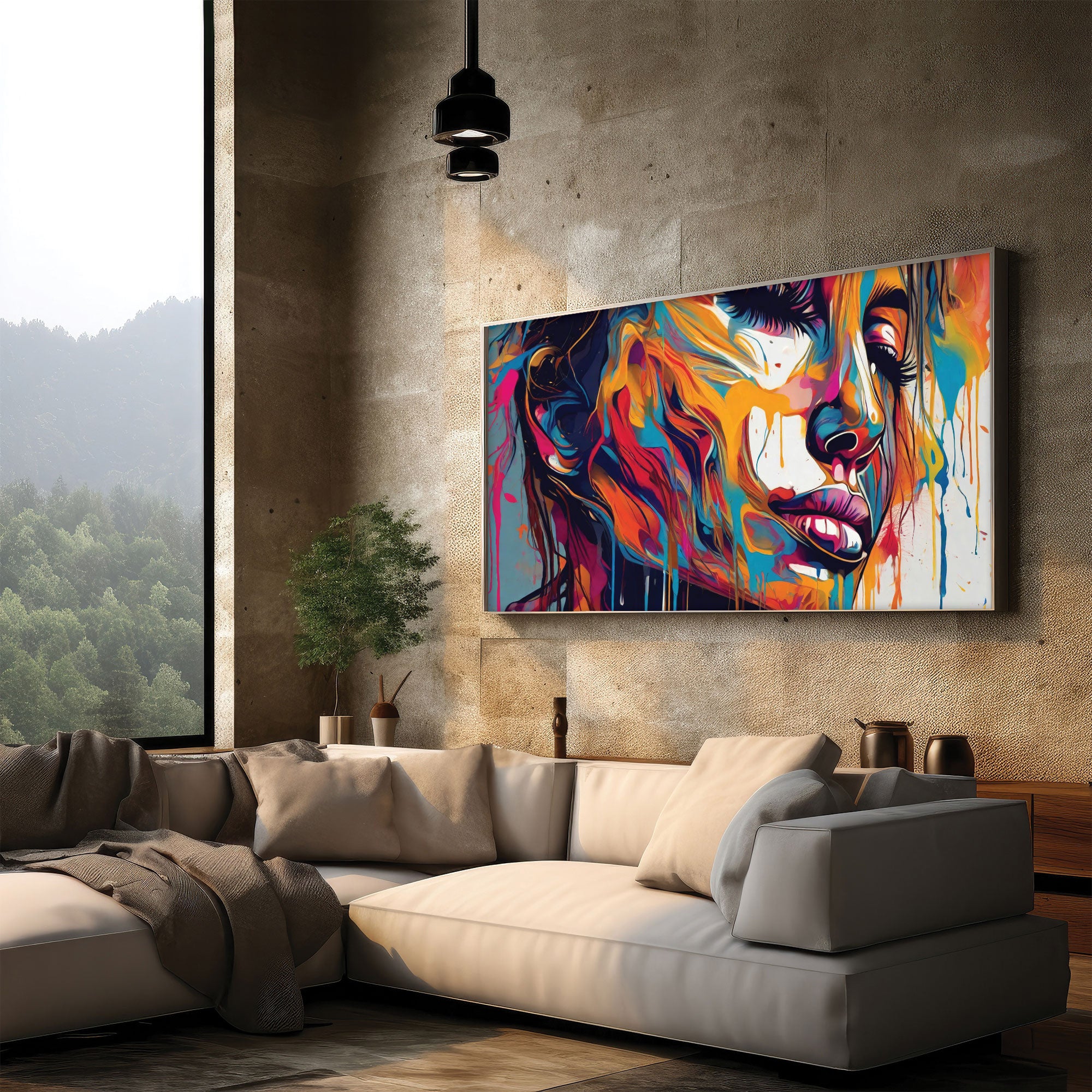 WomenAbstract Canvas painting with frame Big Size Wall Art for living room,Bedroom,Drawing room,Hotels
