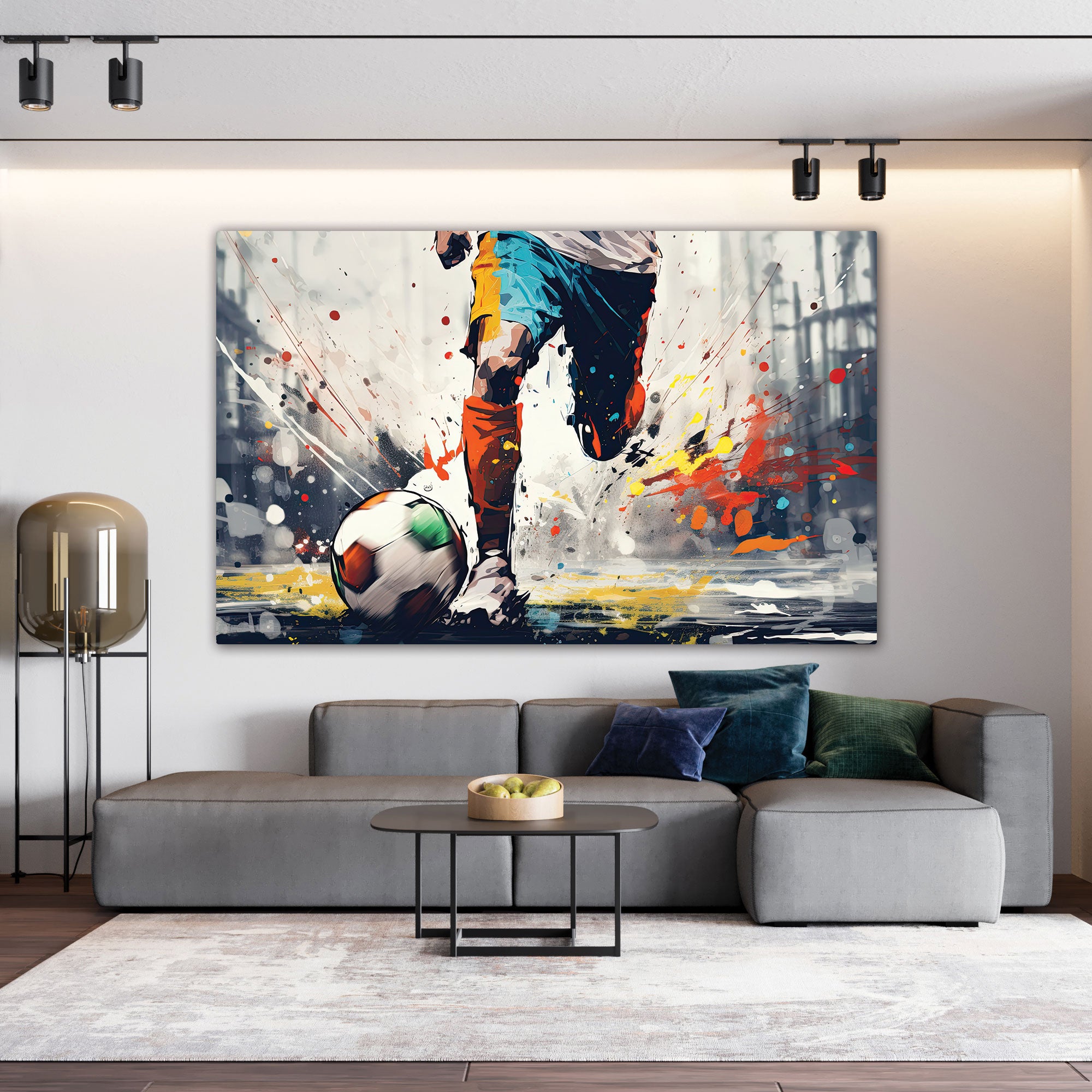 Football Canvas painting with frame Big Size Wall Art for living room,Bedroom,Drawing room,Hotels
