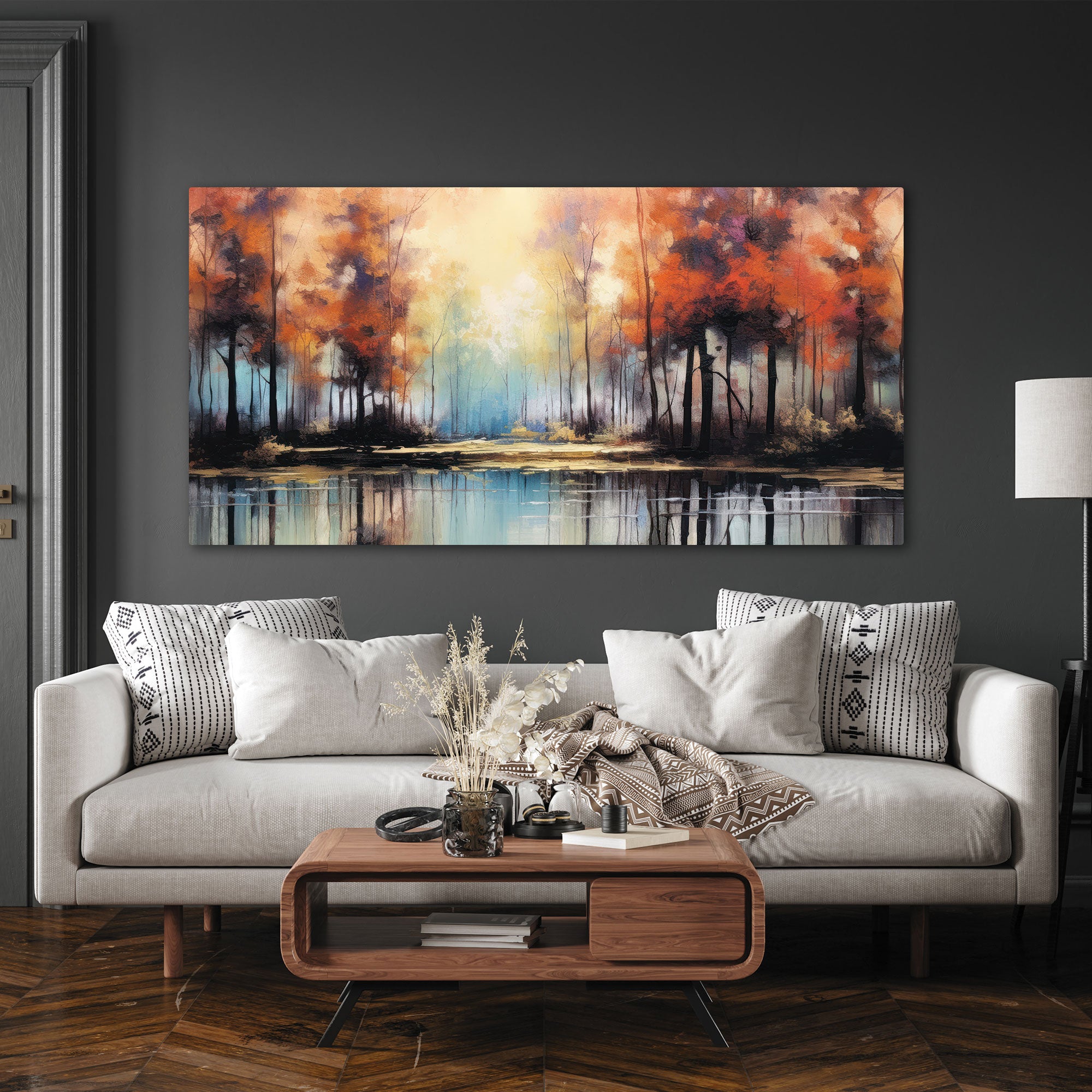 Abstract jungle Canvas painting with frame Big Size Wall Art for living room,Bedroom,Drawing room,Hotels