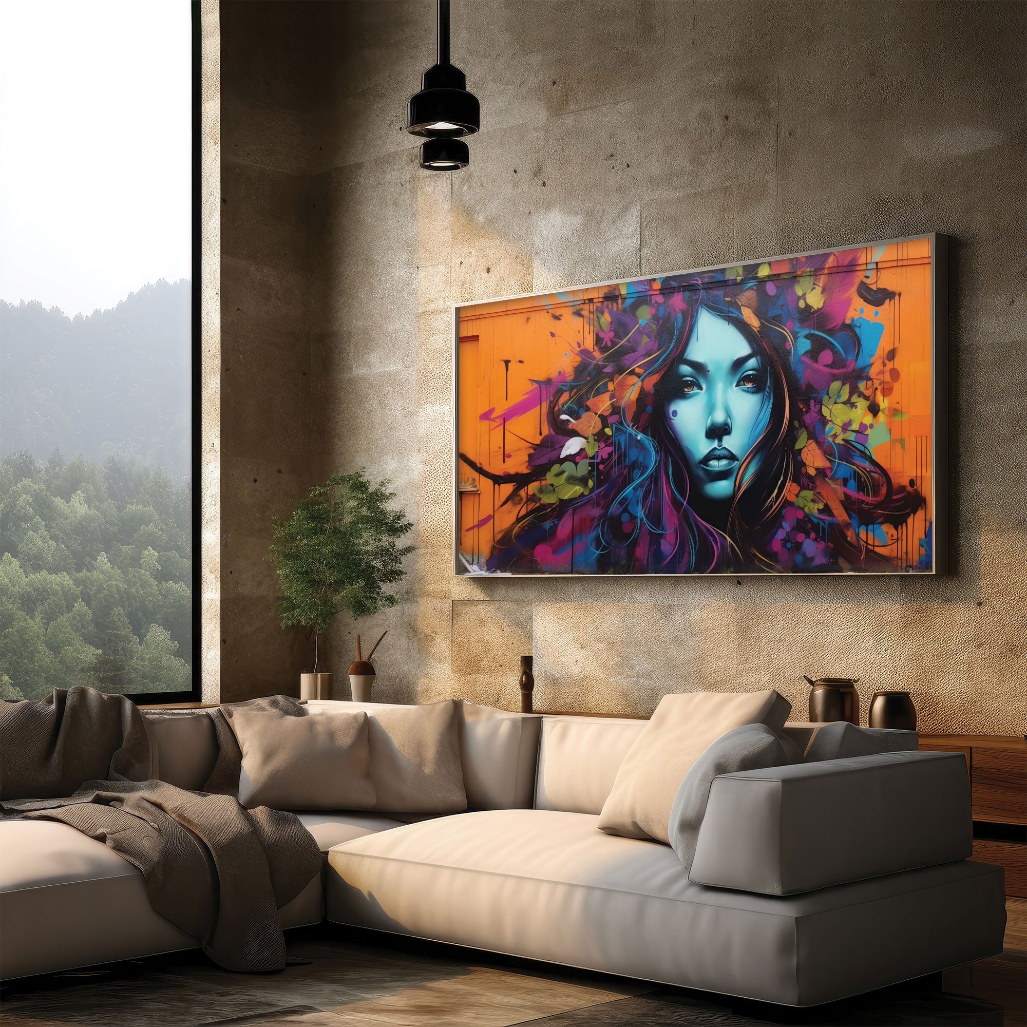 Modern WomenAbstract Canvas painting with frame Big Size Wall Art for living room,Bedroom,Drawing room,Hotels