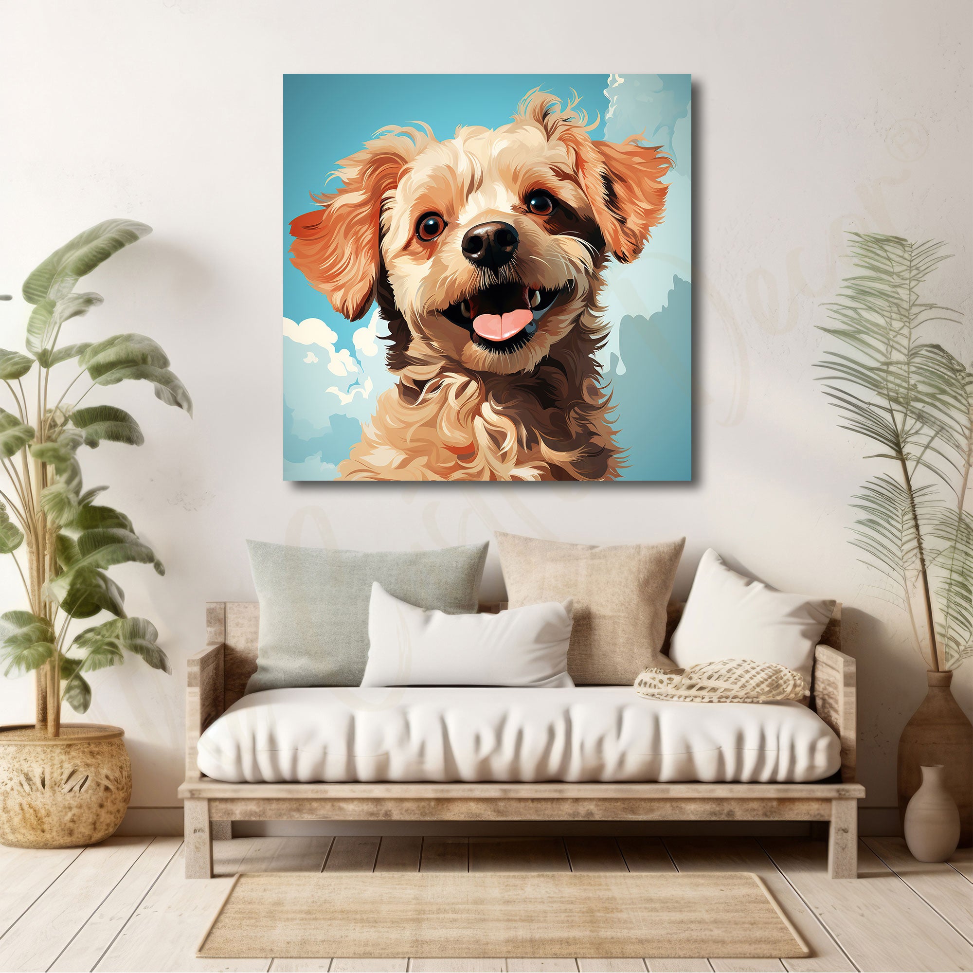 Dog painting with frame Big Size Wall Art for living room,Bedroom,Drawing room,Hotels