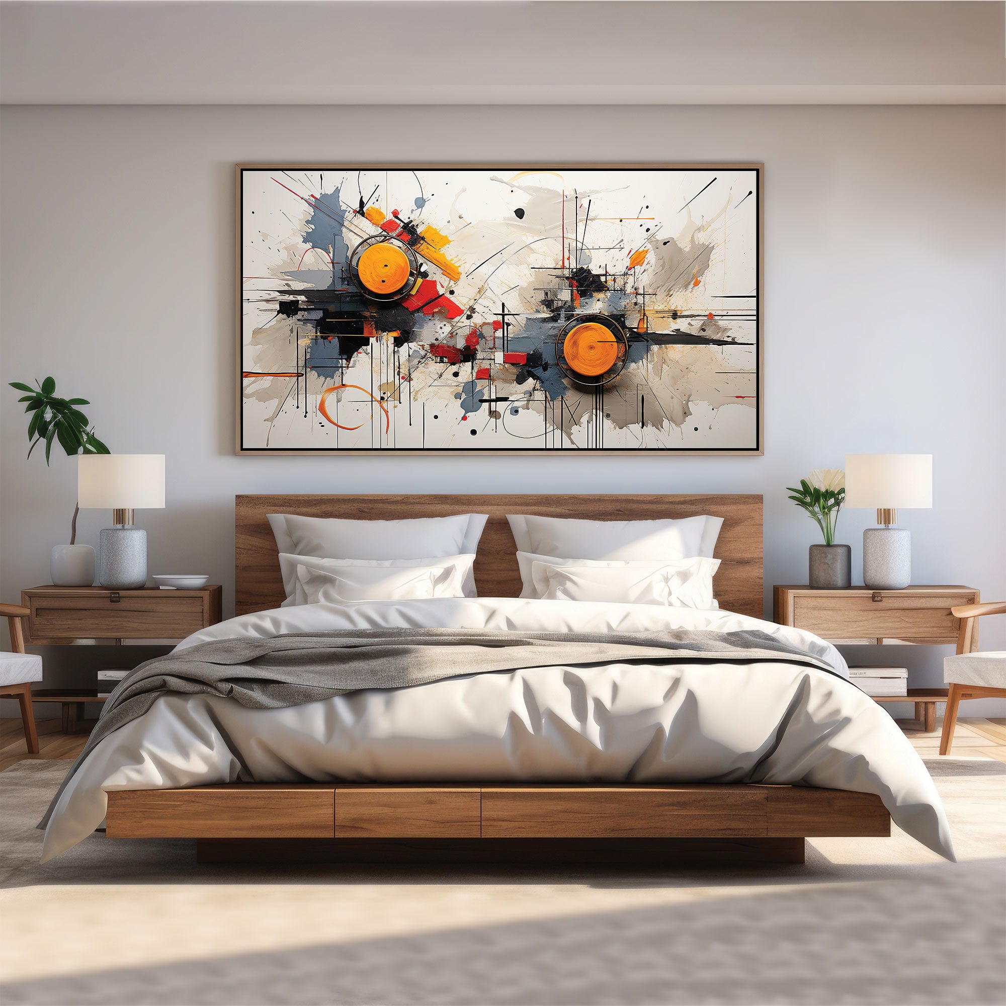 ModernAbstract Canvas painting with frame Big Size Wall Art for living room,Bedroom,Drawing room,Hotels