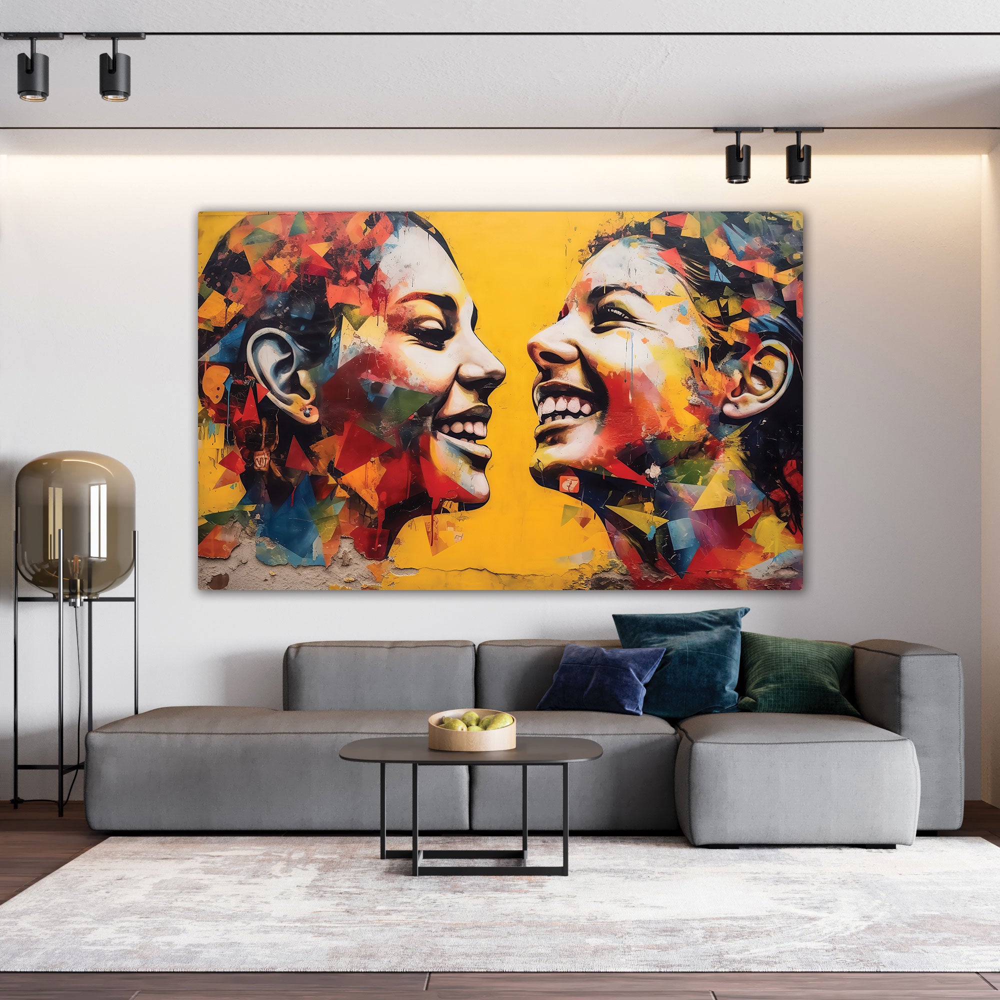 Multi WomenAbstract Canvas painting with frame Big Size Wall Art for living room,Bedroom,Drawing room,Hotels