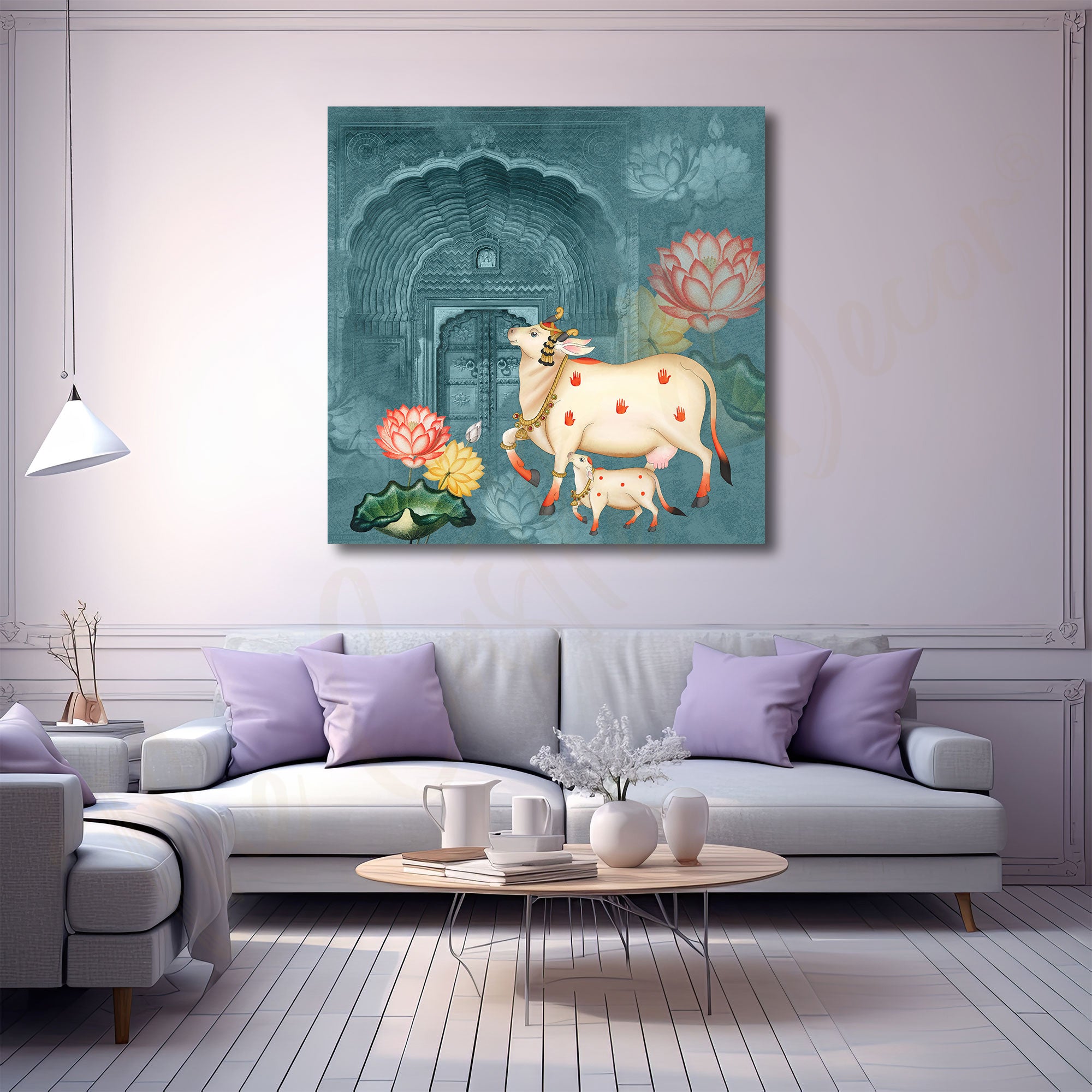 Pichwai art with frame Big Size Wall Art for living room,Bedroom,Drawing room,Hotels