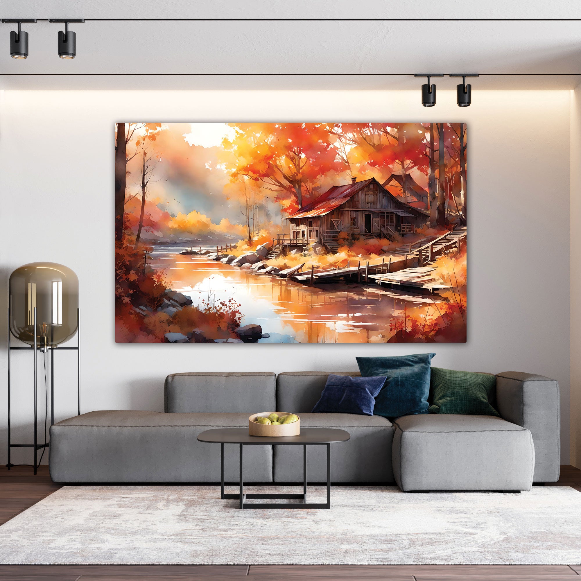 Forest Abstract Canvas painting with frame Big Size Wall Art for living room,Bedroom,Drawing room,Hotels
