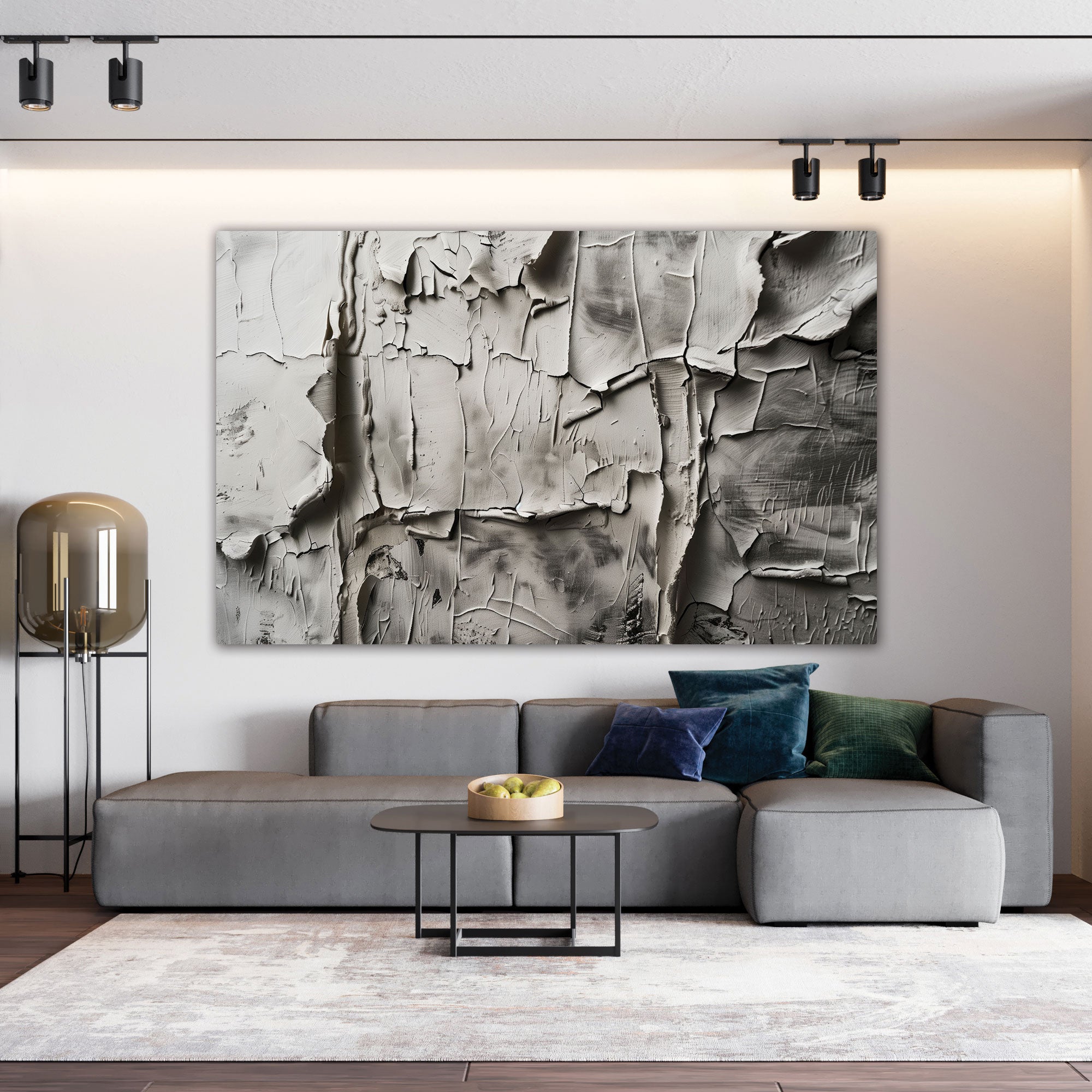 White stucco wallAbstract Canvas painting with frame Big Size Wall Art for living room,Bedroom,Drawing room,Hotels