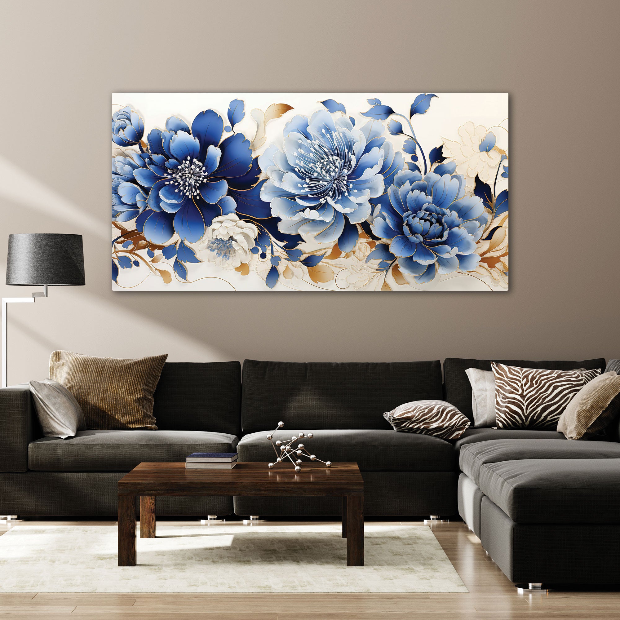 FlowerAbstract Canvas painting with frame Big Size Wall Art for living room,Bedroom,Drawing room,Hotels