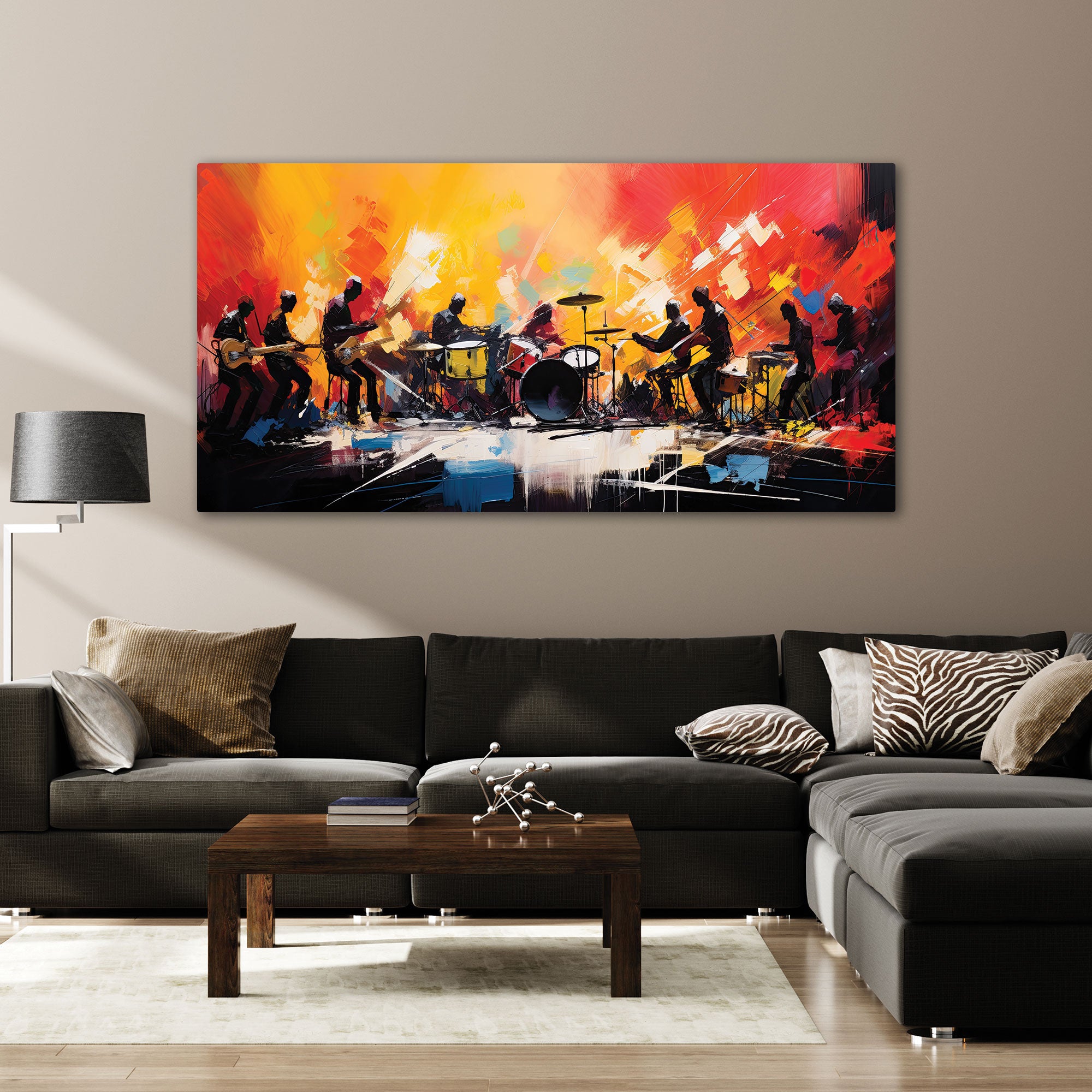 Music playAbstract Canvas painting with frame Big Size Wall Art for living room,Bedroom,Drawing room,Hotels