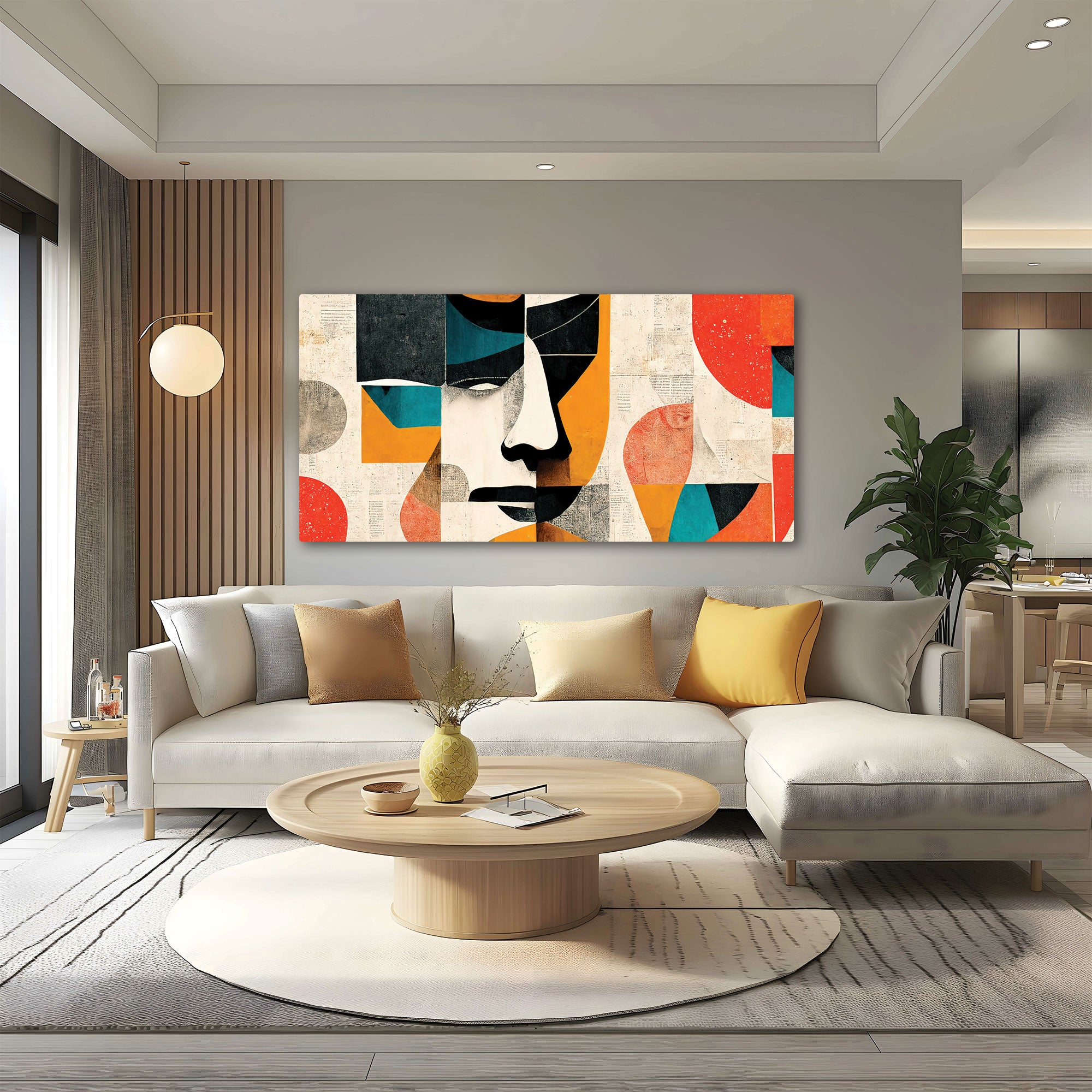 FaceAbstract finish Canvas painting with frame Big Size Wall Art for living room,Bedroom,Drawing room,Hotels