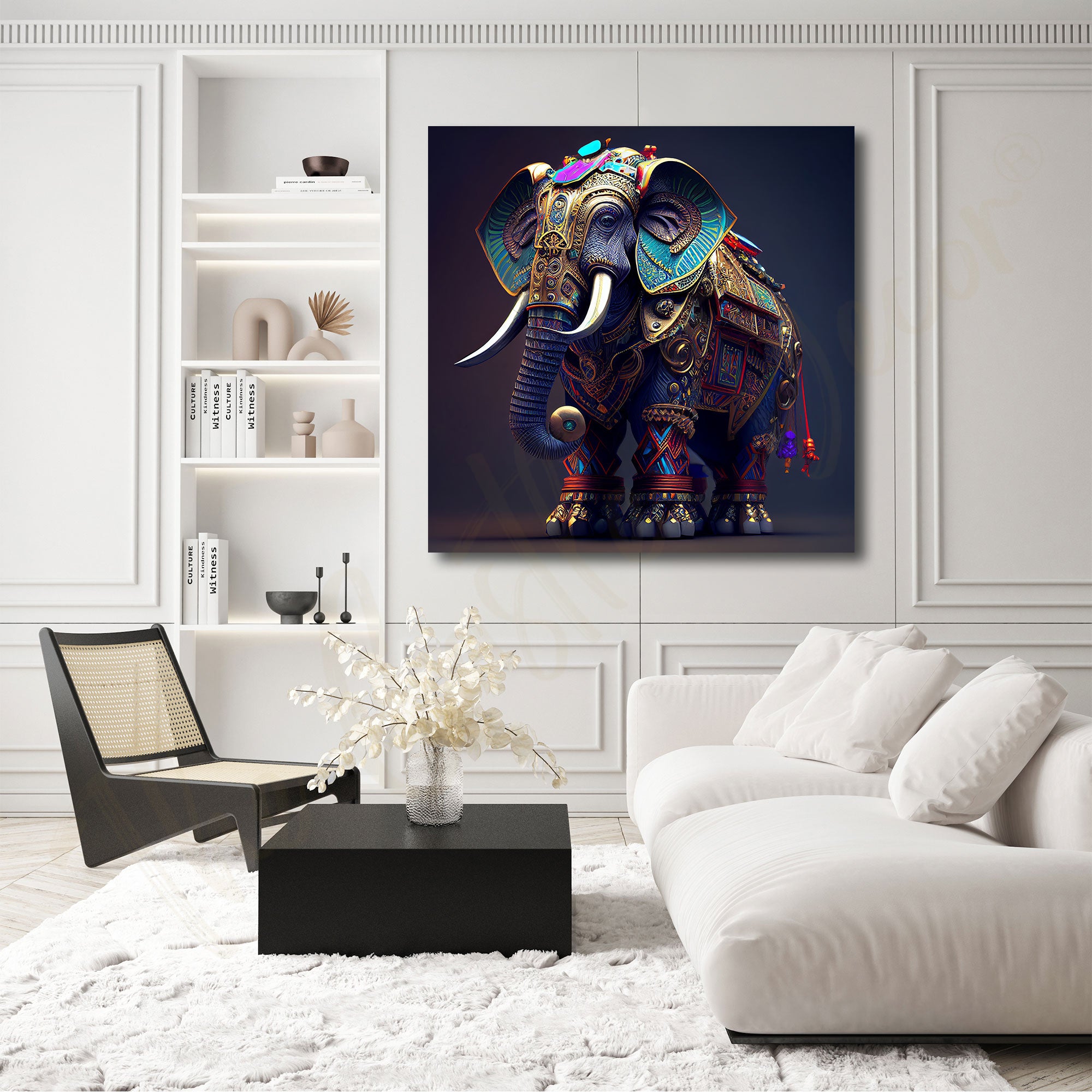 Elephant painting with frame Big Size Wall Art for living room,Bedroom,Drawing room,Hotels