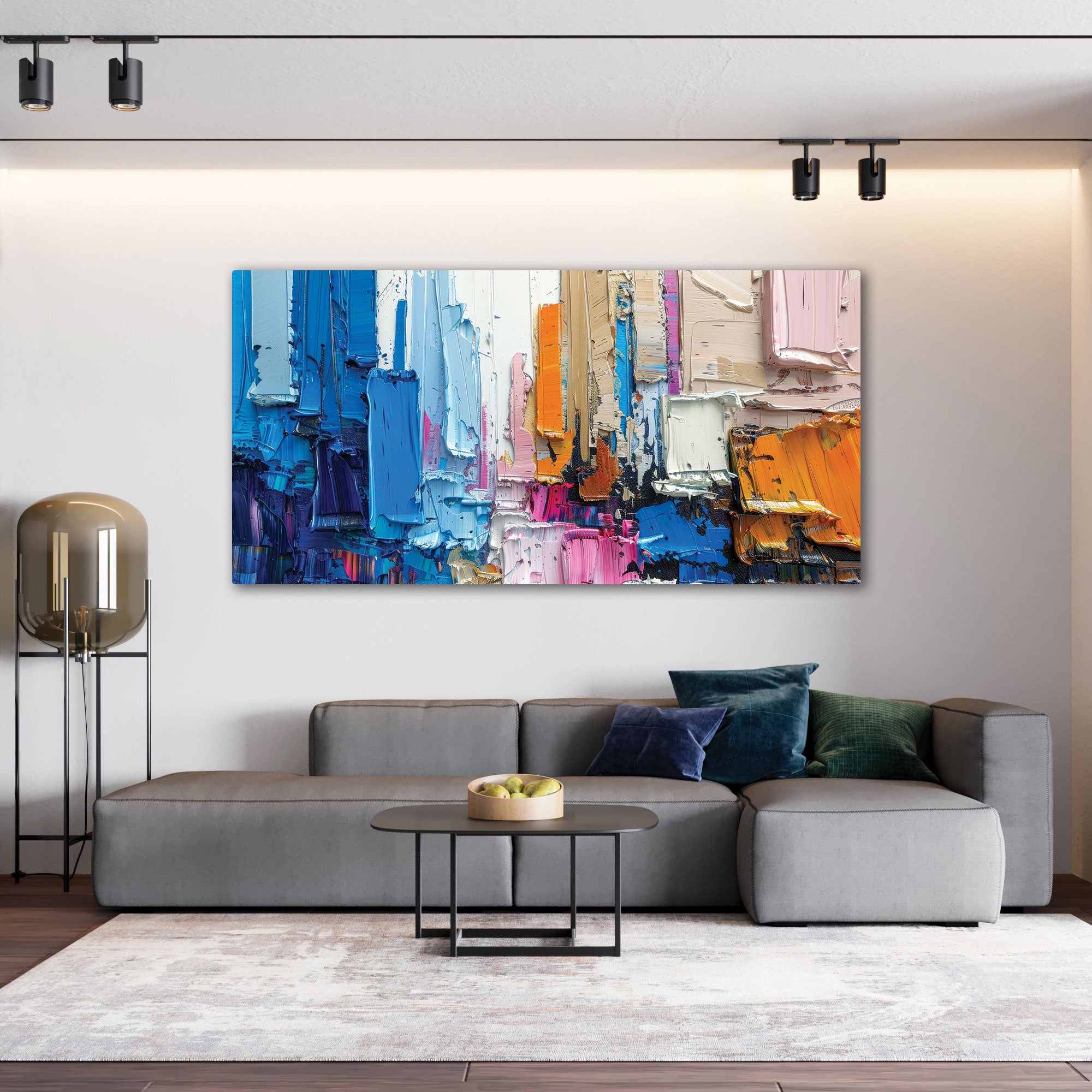 MulticoloursAbstract Canvas painting with frame Big Size Wall Art for living room,Bedroom,Drawing room,Hotels