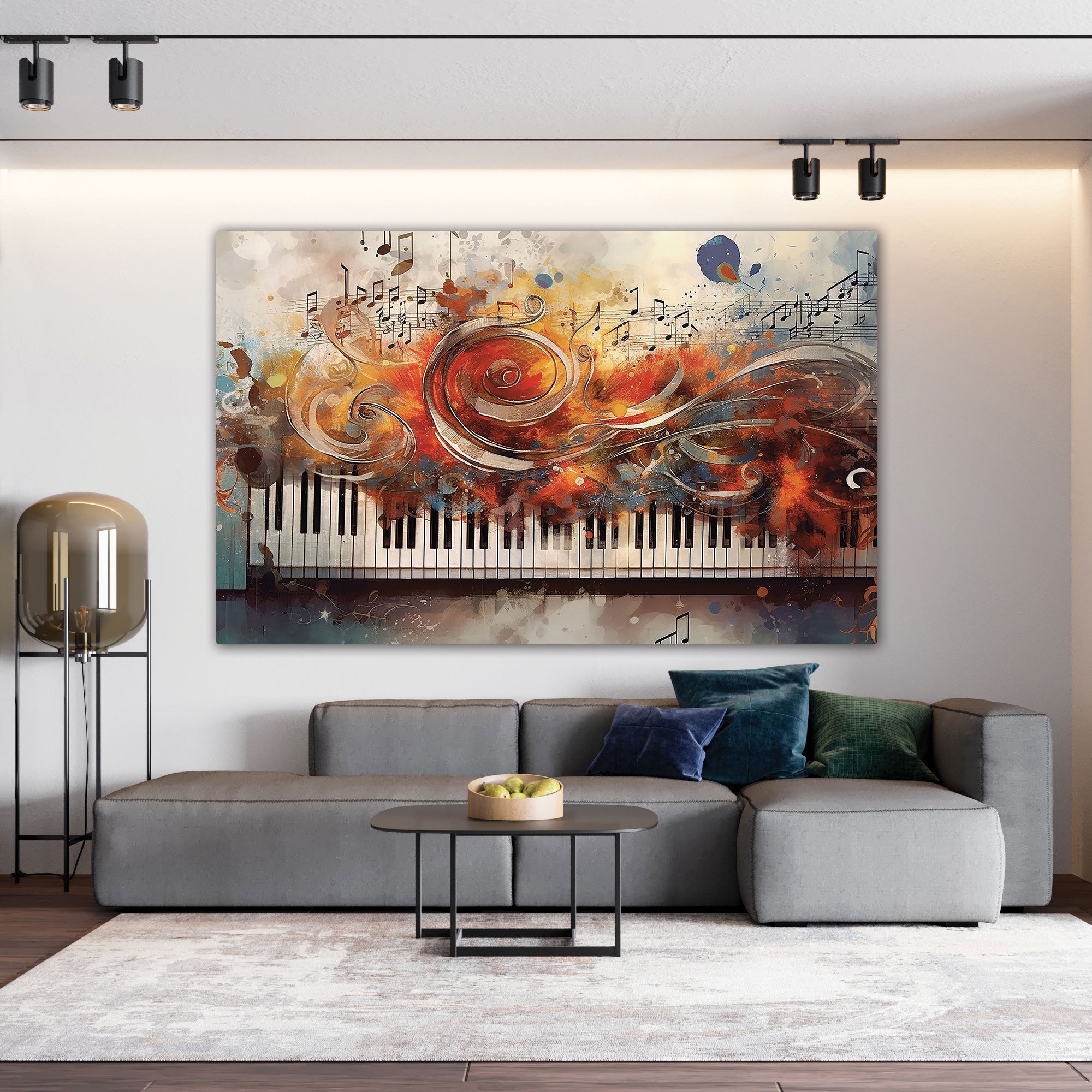 Pianno music Canvas painting with frame Big Size Wall Art for living room,Bedroom,Drawing room,Hotels