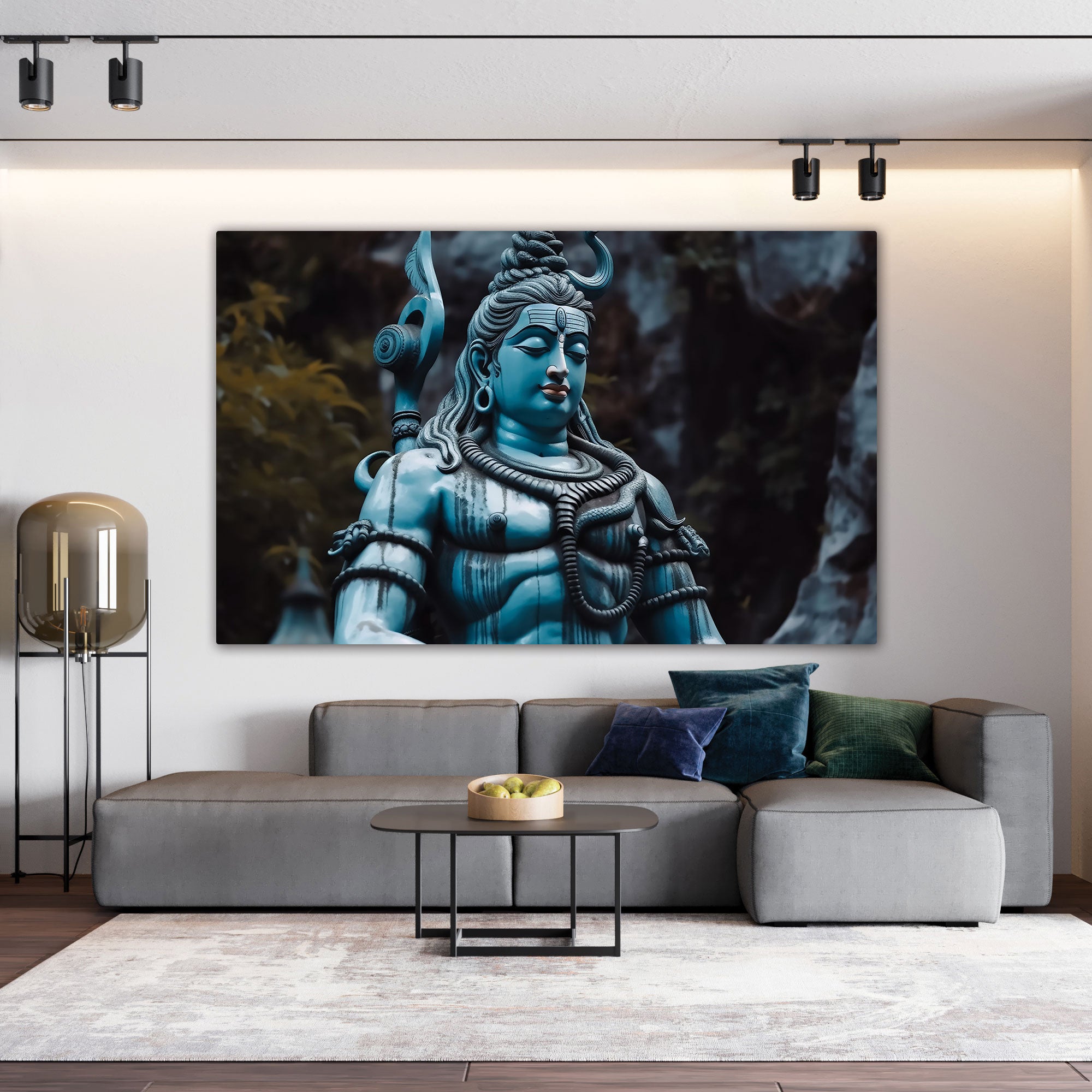 Lord shiva Canvas painting with frame Big Size Wall Art for living room,Bedroom,Drawing room,Hotels