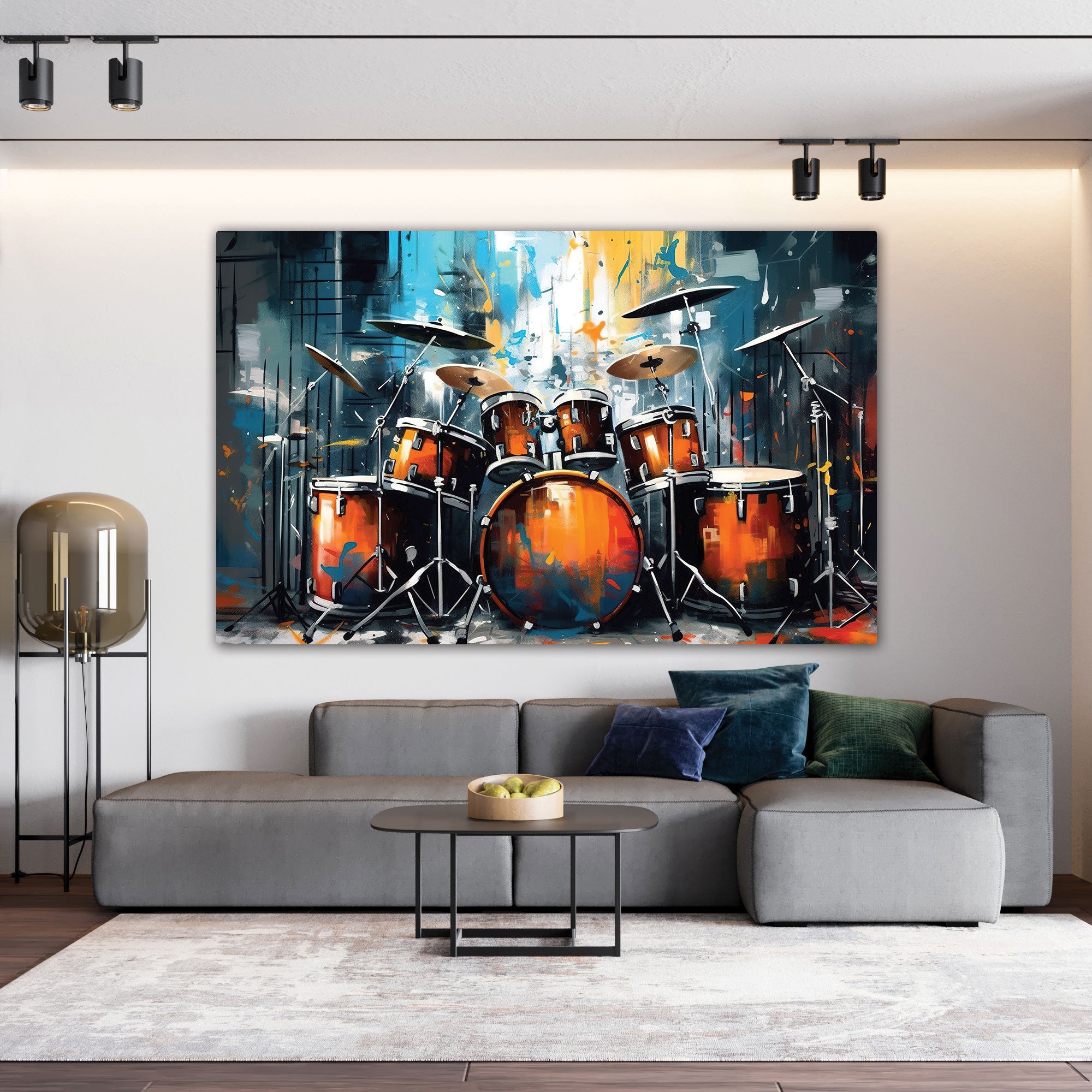 Drumset Canvas painting with frame Big Size Wall Art for living room,Bedroom,Drawing room,Hotels