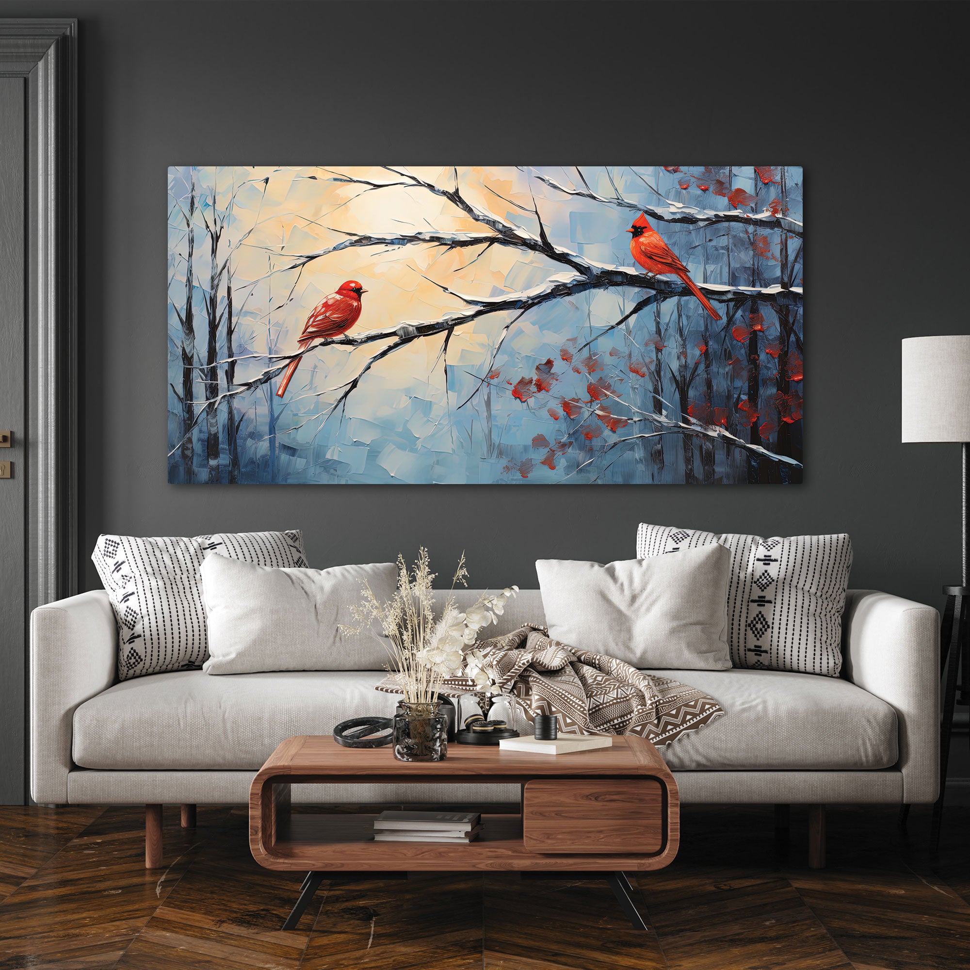 The Castle Decor birds abstract canvas/Sparkle painting Big Size Wall Art for living room,Bedroom,Drawing room,Hotels-Wooden Framed-Digital Painting