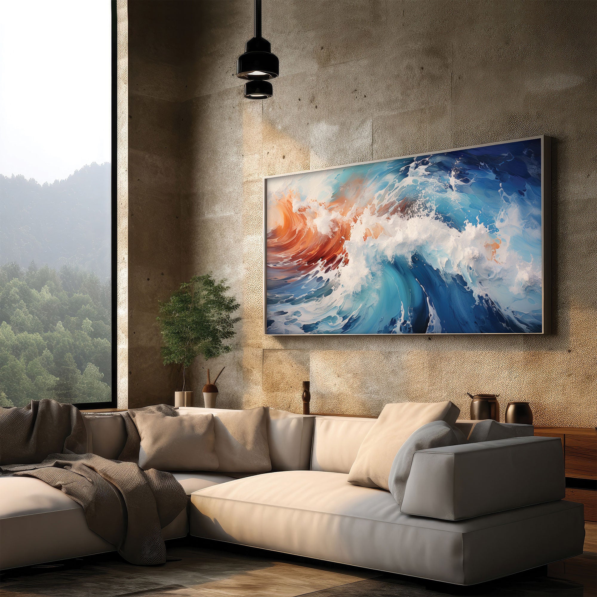 ModernAbstract Canvas painting with frame Big Size Wall Art for living room,Bedroom,Drawing room,Hotels