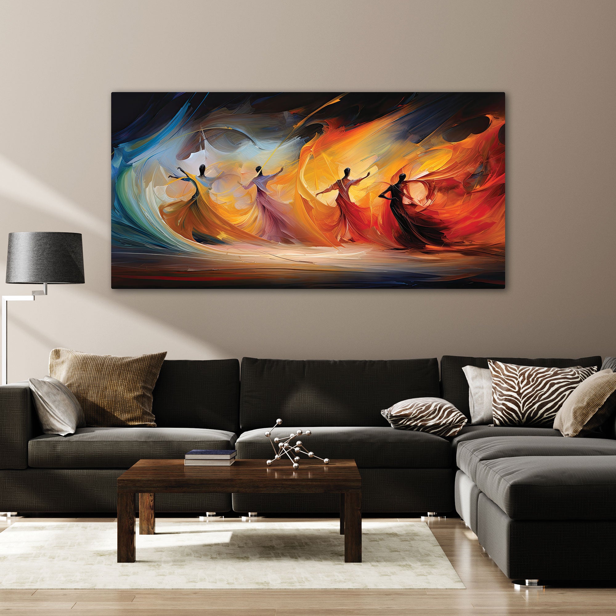 DancersAbstract Canvas painting with frame Big Size Wall Art for living room,Bedroom,Drawing room,Hotels