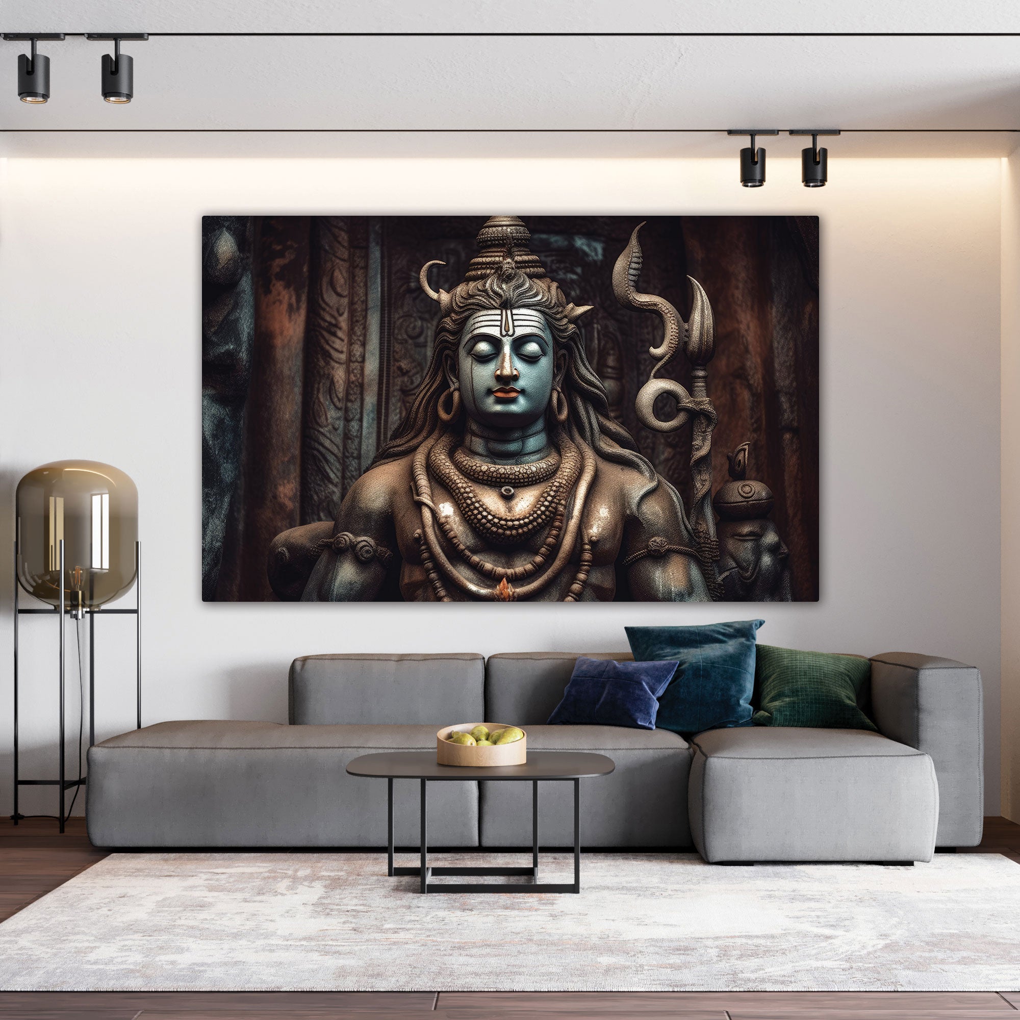 Lord shiva Canvas painting with frame Big Size Wall Art for living room,Bedroom,Drawing room,Hotels