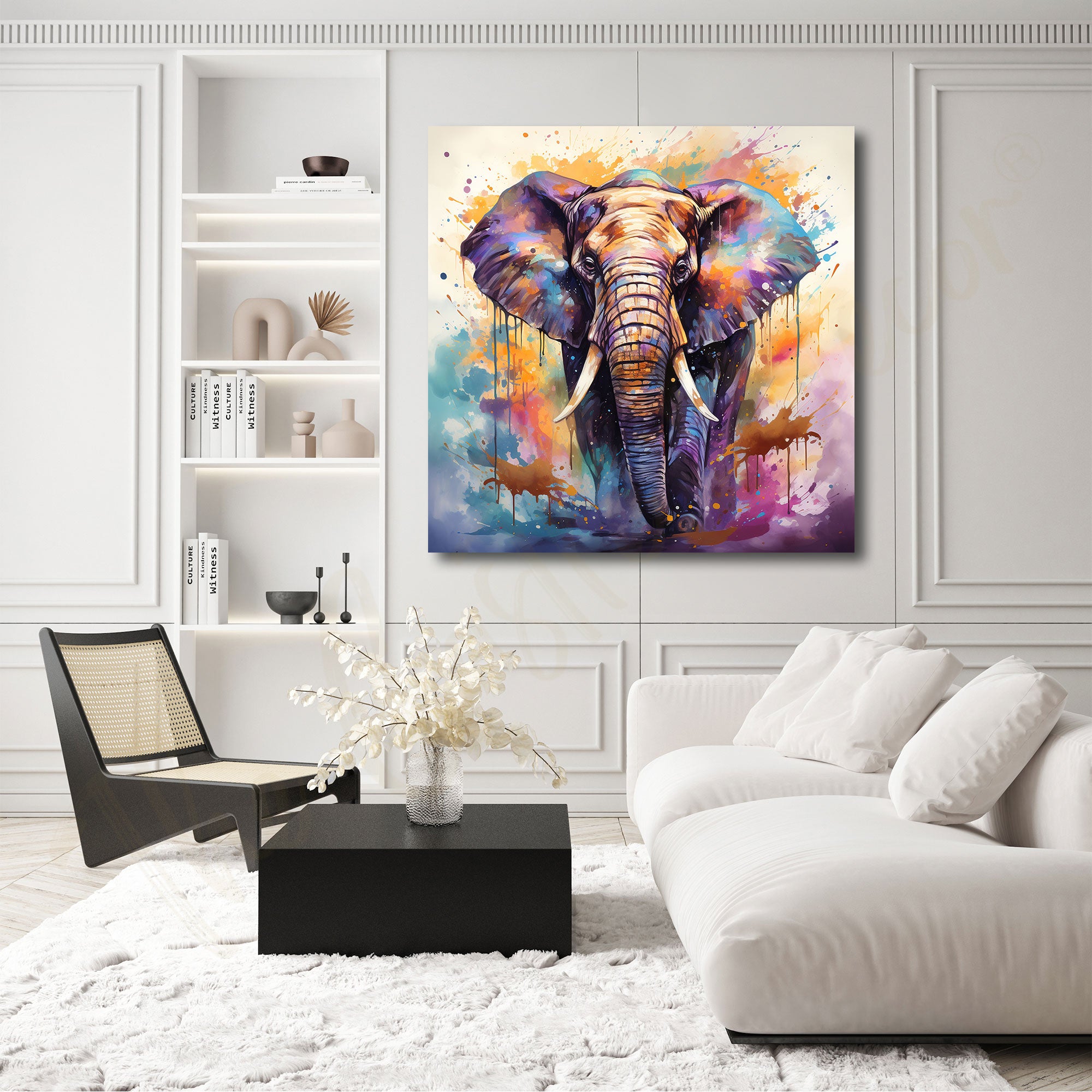 Elephant painting with frame Big Size Wall Art for living room,Bedroom,Drawing room,Hotels