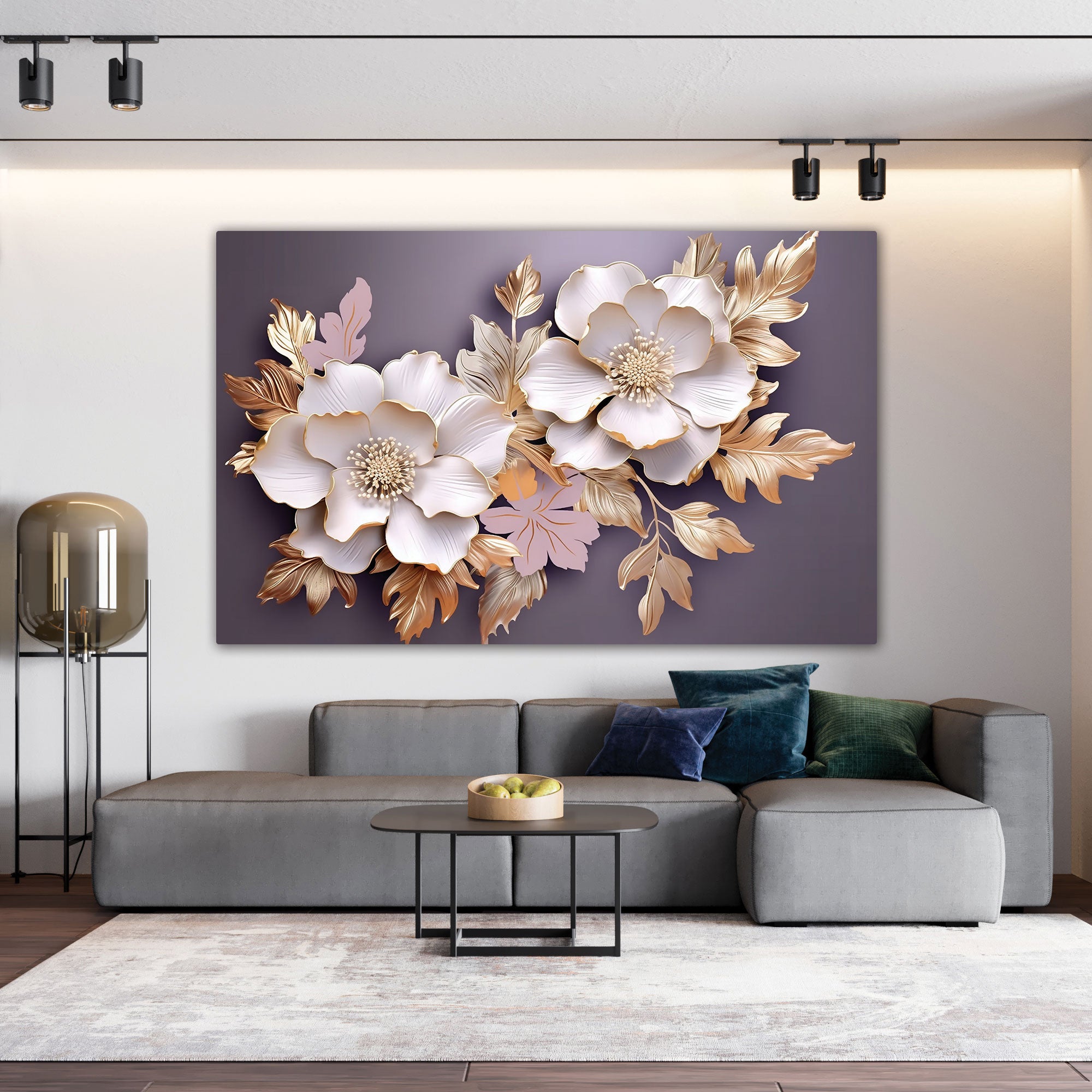 Flowers Canvas painting with frame Big Size Wall Art for living room,Bedroom,Drawing room,Hotels